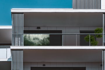 MuchoWow Balkonsichtschutz Wald - Nebel - Bäume - Natur (1-St) Balkon Sichtschutz, Windschutz, 200x90 cm