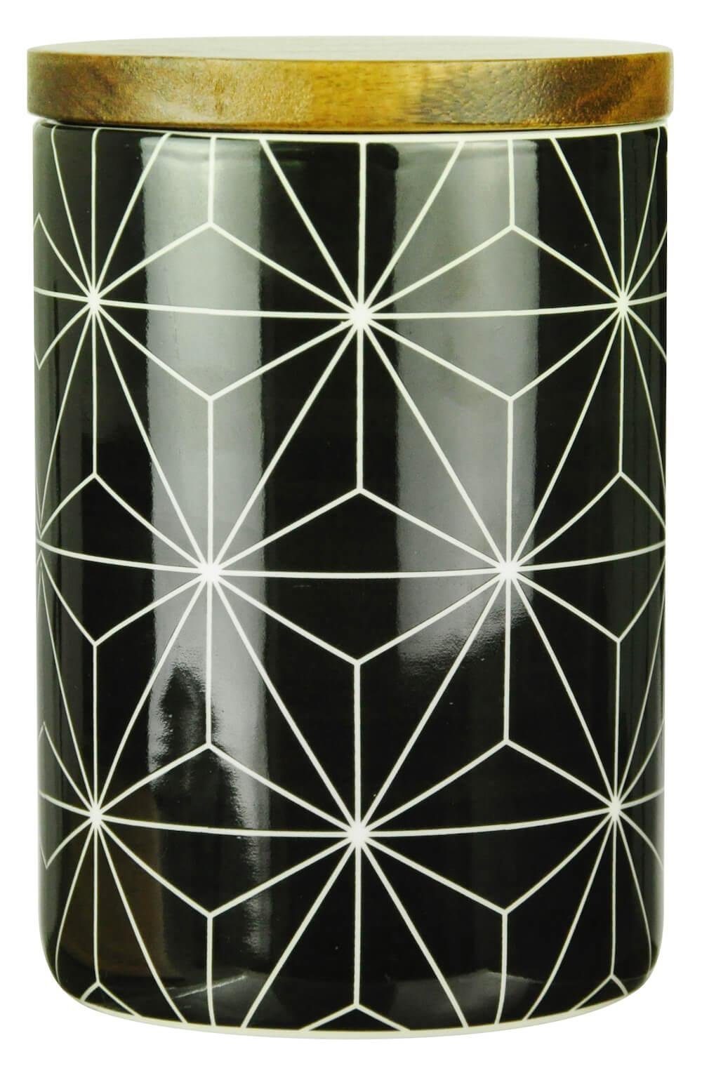 Sendez Vorratsdose Vorratsdose Porzellan mit #2 800ml Holzdeckel Vorratsbehälter Gummidichtung