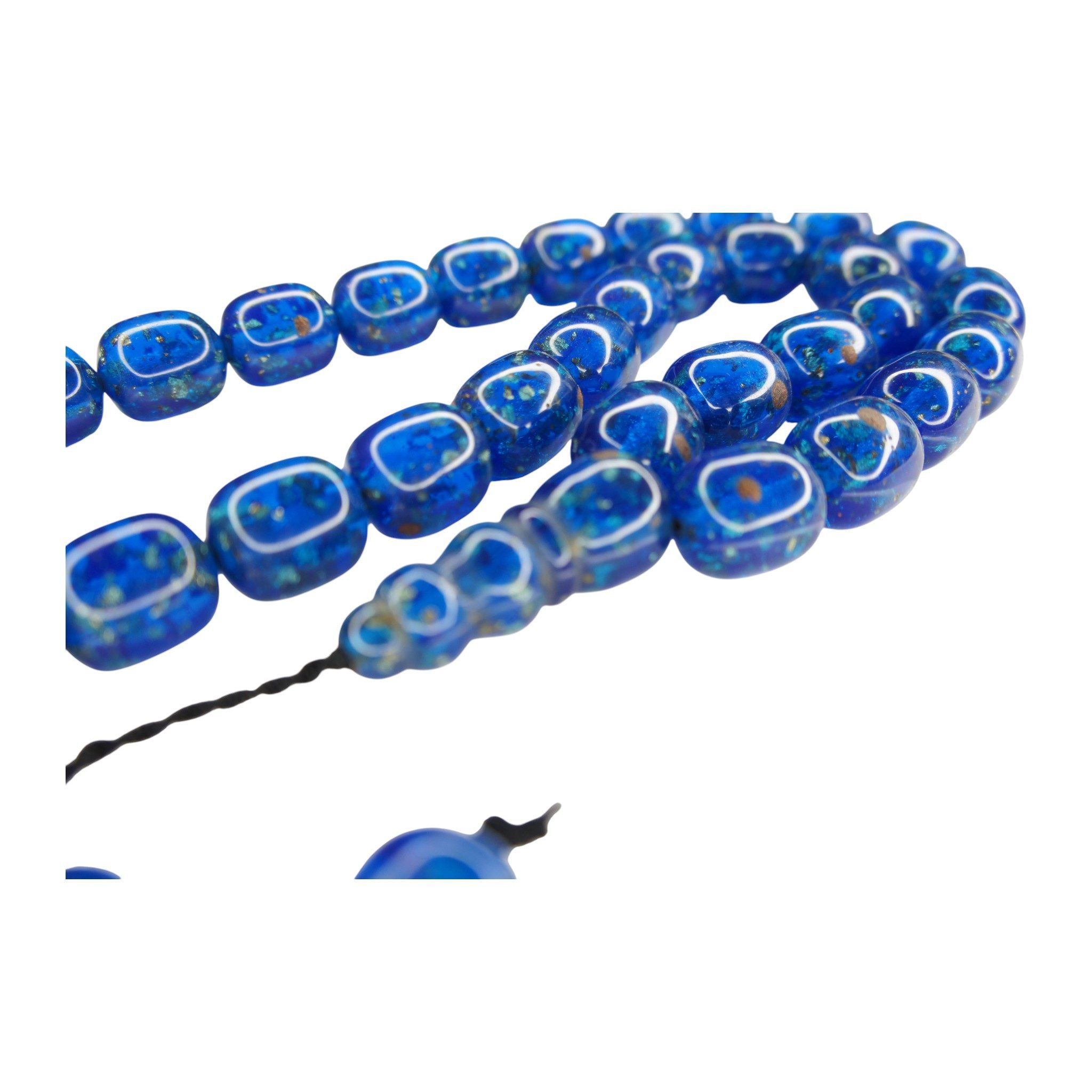 TesbihBid Kettenanhänger Osmanische Katalin Bakalite Gebetskette in Blau (Bakalite Subha Ates, Amber Prayerbeads Rosary Faturan, 33-tlg., Die Schnösten Geschenk für Manner), Gebetskette Tesbih Misbaha Tasbeeh