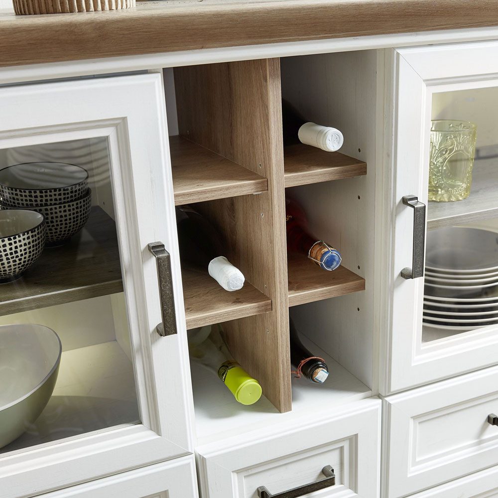 Lomadox Highboard JÜLICH-36, Pinie hell Nb., Deckplatte Artisan Eiche Nb. i günstig online kaufen