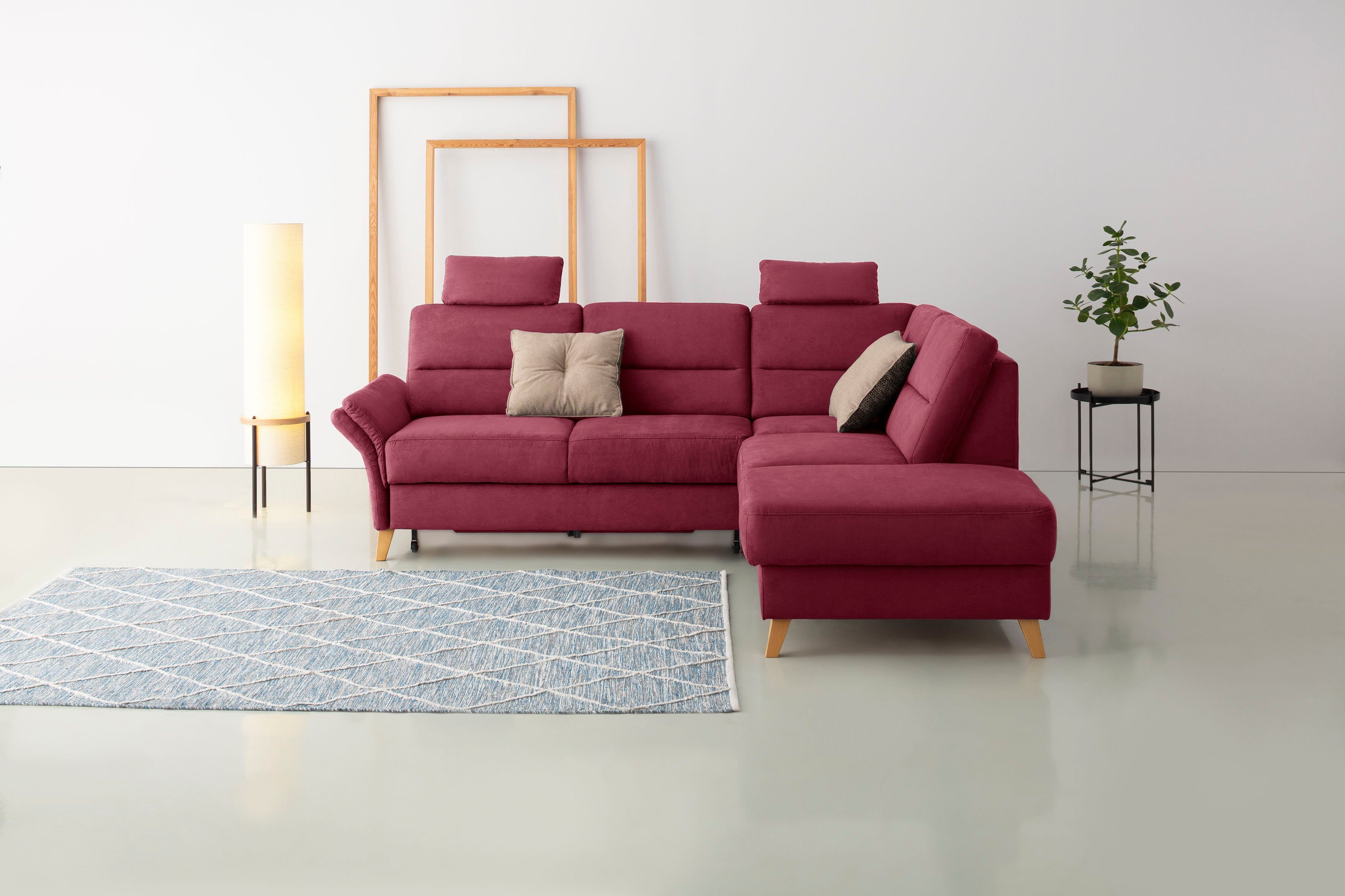 Ecksofa Home wahlweise affaire mit Westerland, Bettfunktion, Bettkasten Federkern-Polsterung,