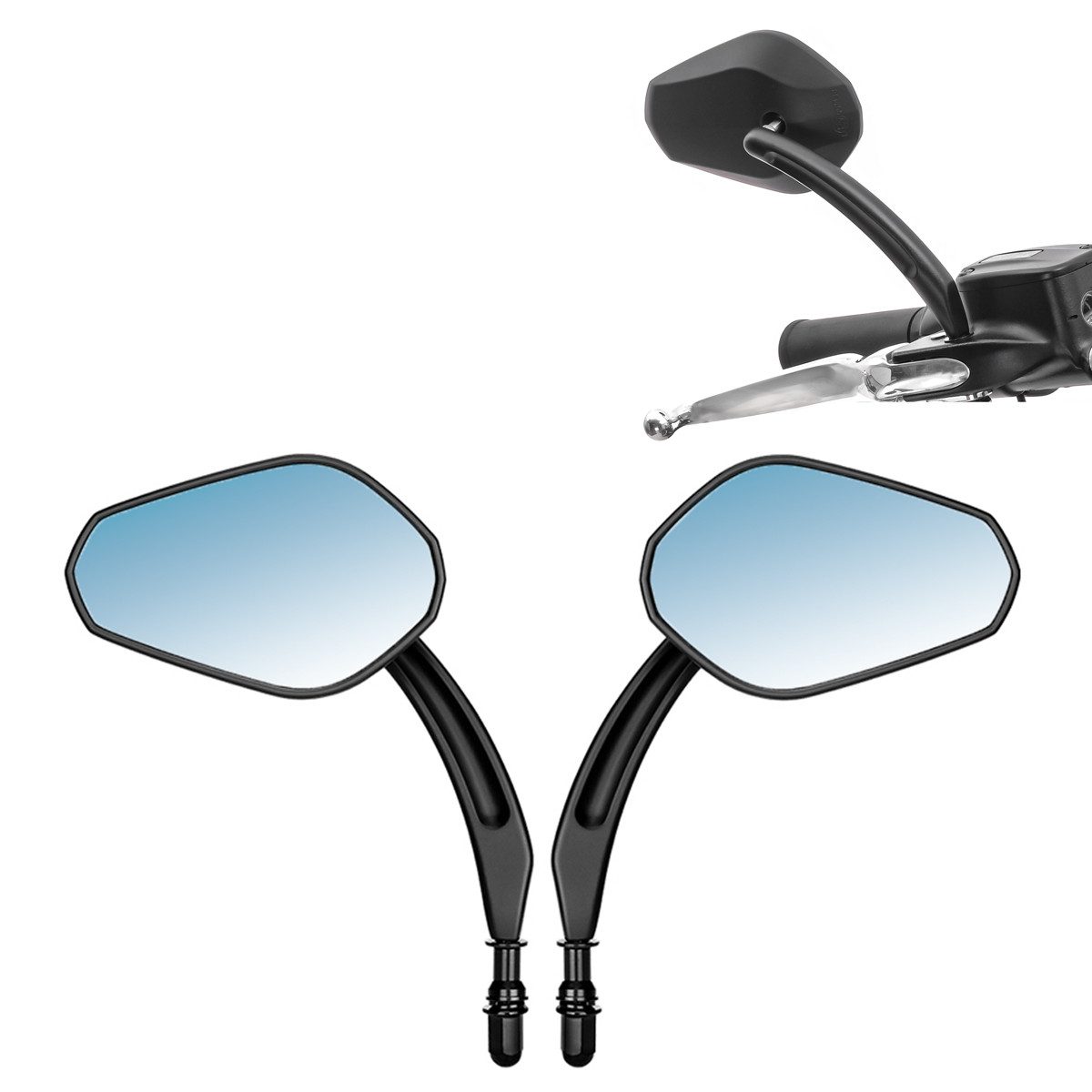 Motorradspiegel Motorrad Spiegel mit E-Prüfzeichen HDE2 kompatibel mit Harley-Davidson