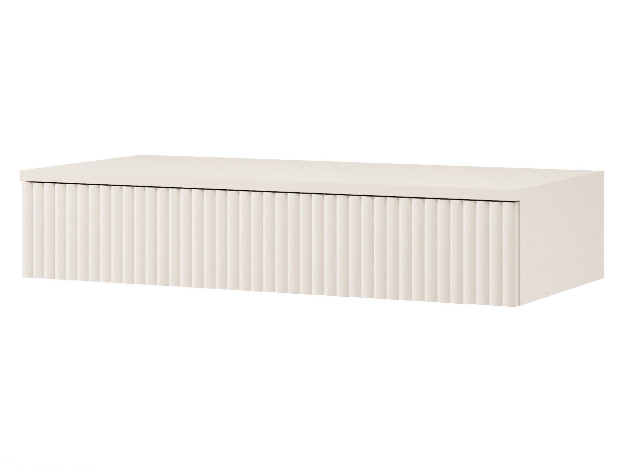 Beautysofa Konsolentisch Soft Hängend, Rillenfronten & Push-to-Open-System (mit Eine Schublade, In der trendigen Farbe Kaschmir), Breite: 80 cm