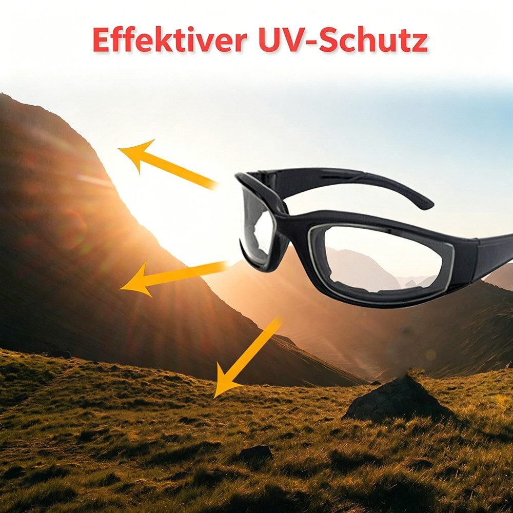 ibettertec Sonnenbrille 3 Stück Fahrrad-Sonnenbrille für Damen und Herren, winddicht (3-St) Nachtsicht Motorrad Reitbrille für Outdoor Sports