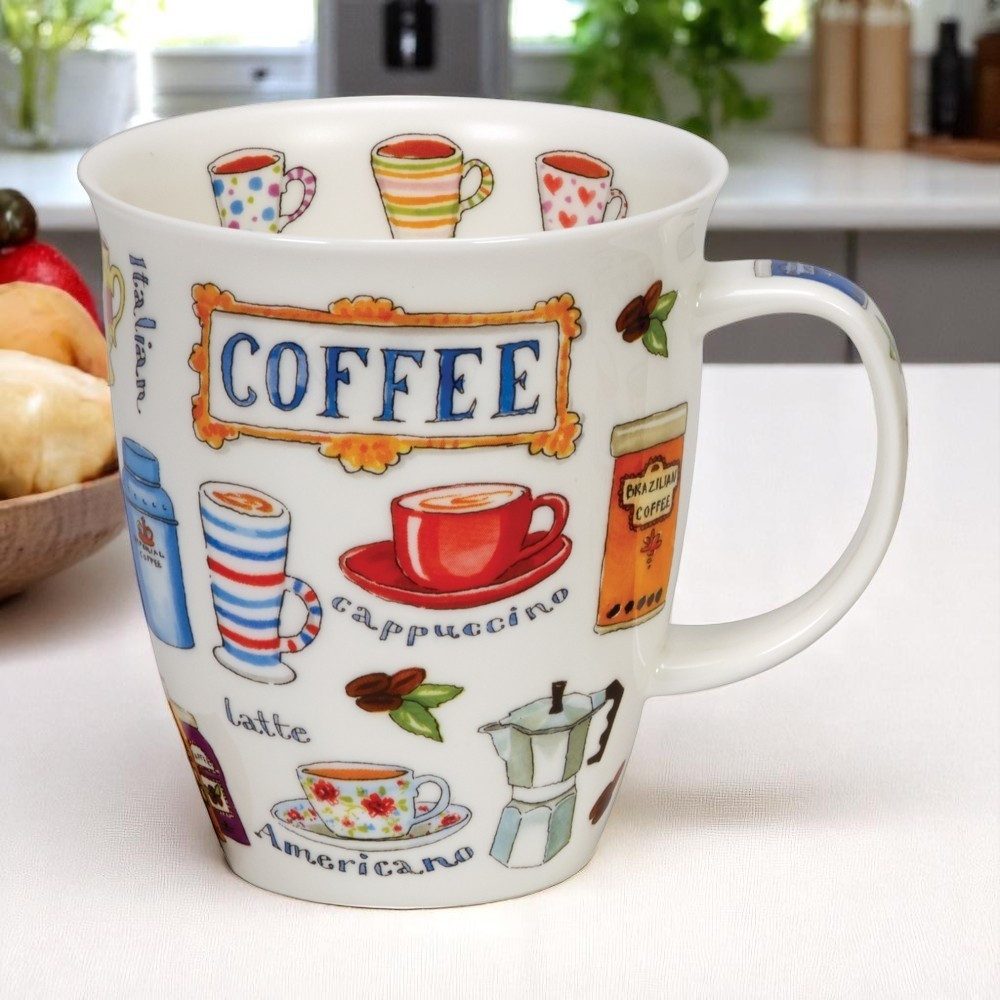 Dunoon Tasse Becher Nevis Coffee 480 ml Bone China Kaffeetasse 112 mm Teetasse, 1-tlg., Porzellan, Spülmaschinengeeignet