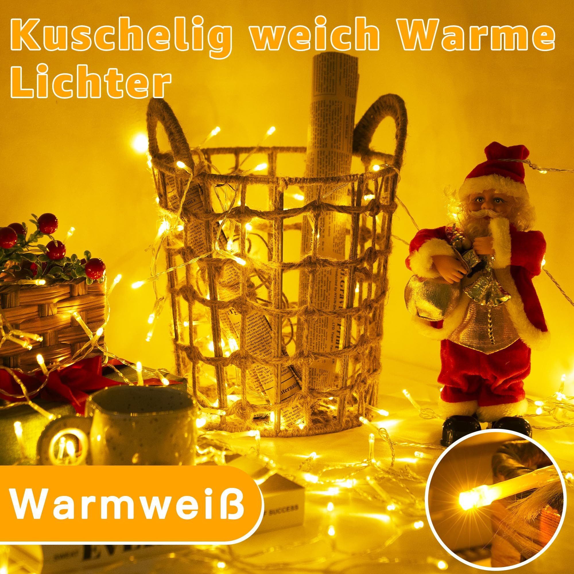 YI LED-Lichternetz 10m/20m/30m/40m Lichtschnur LED Schnur Licht Hochzeit Dekor