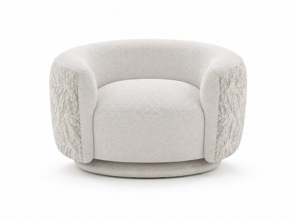 JVmoebel Sessel Luxuriöser Weißer Polstersessel Wohnzimmer Einsitzer Textilsessel (1), Made in Europa