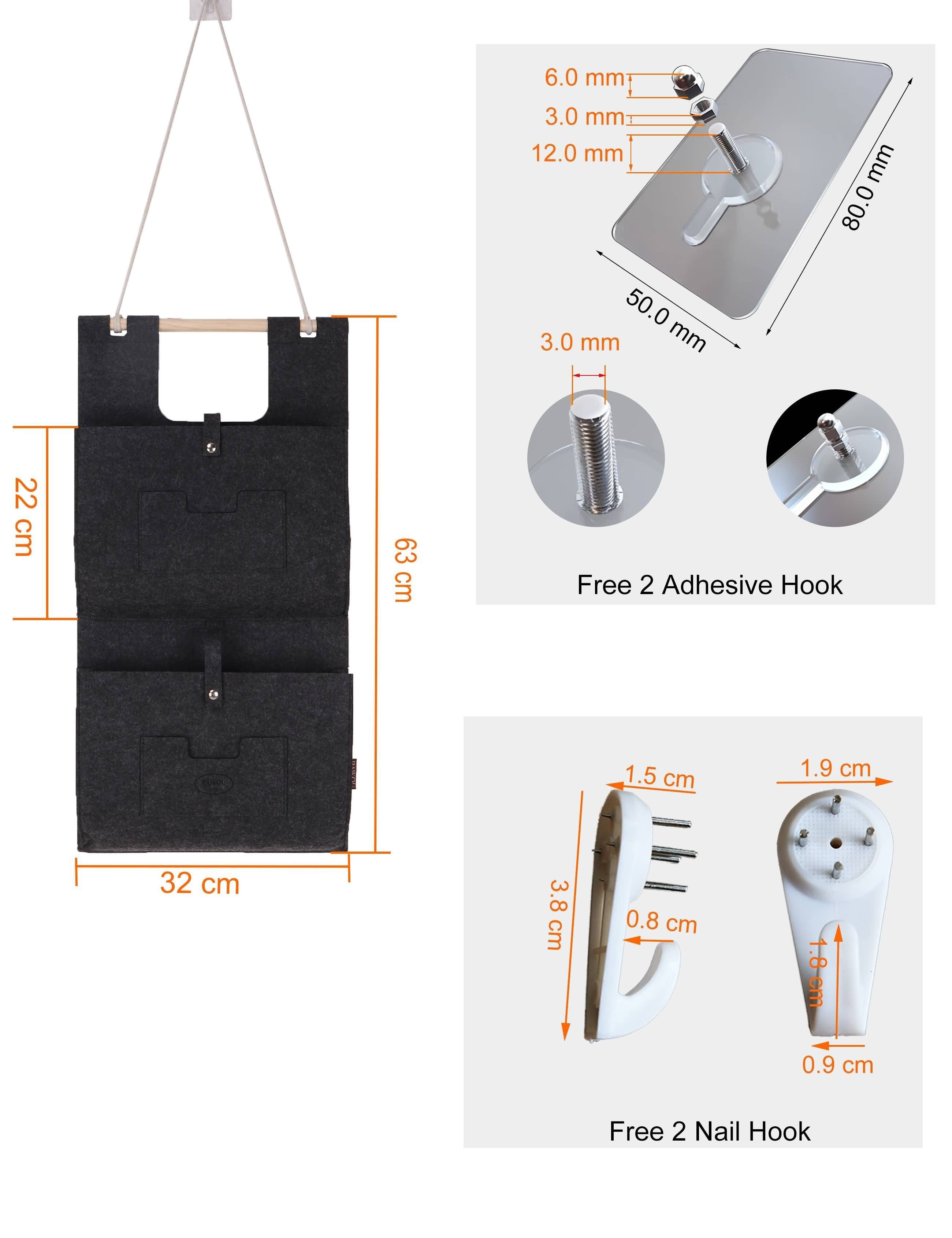 M-Diamant Hängekorb Hängetasche aus Filz Organizer / Wandorganizer / Türorganizer, formstabil wandhängend