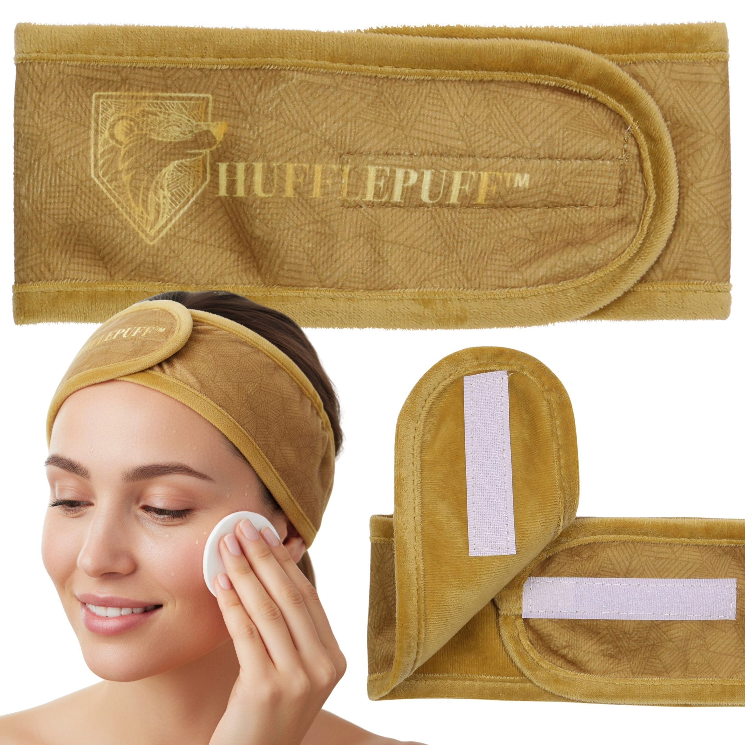 Harry Potter Stirnband Harry Potter Hufflepuff Kosmetik-Haarband mit Klettverschluss