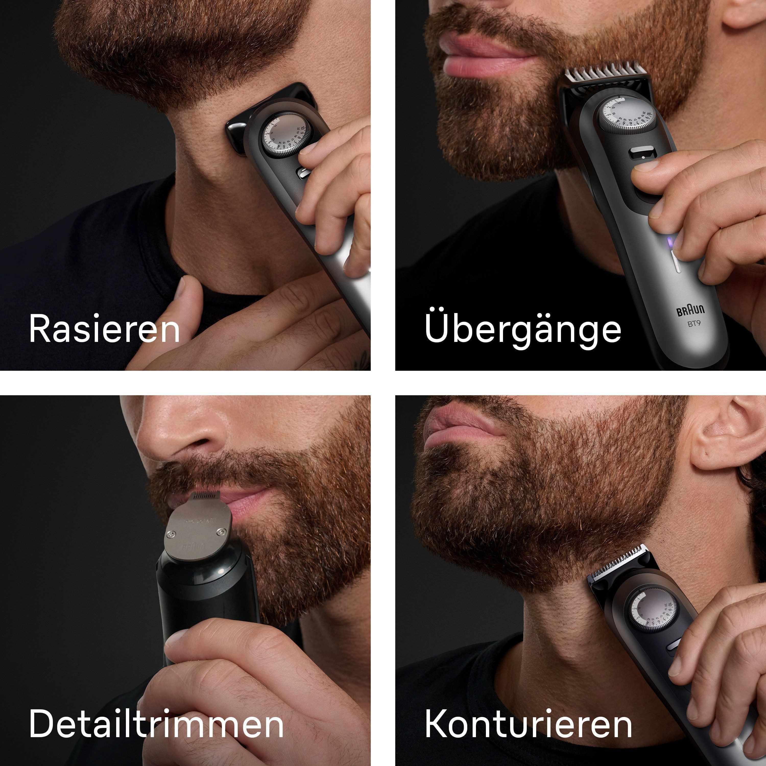Braun Haarschneider Barttrimmer BT9520, Lebenslang scharfe ProBlade Klinge, 180 Min Akkulaufzeit, 52 Längen