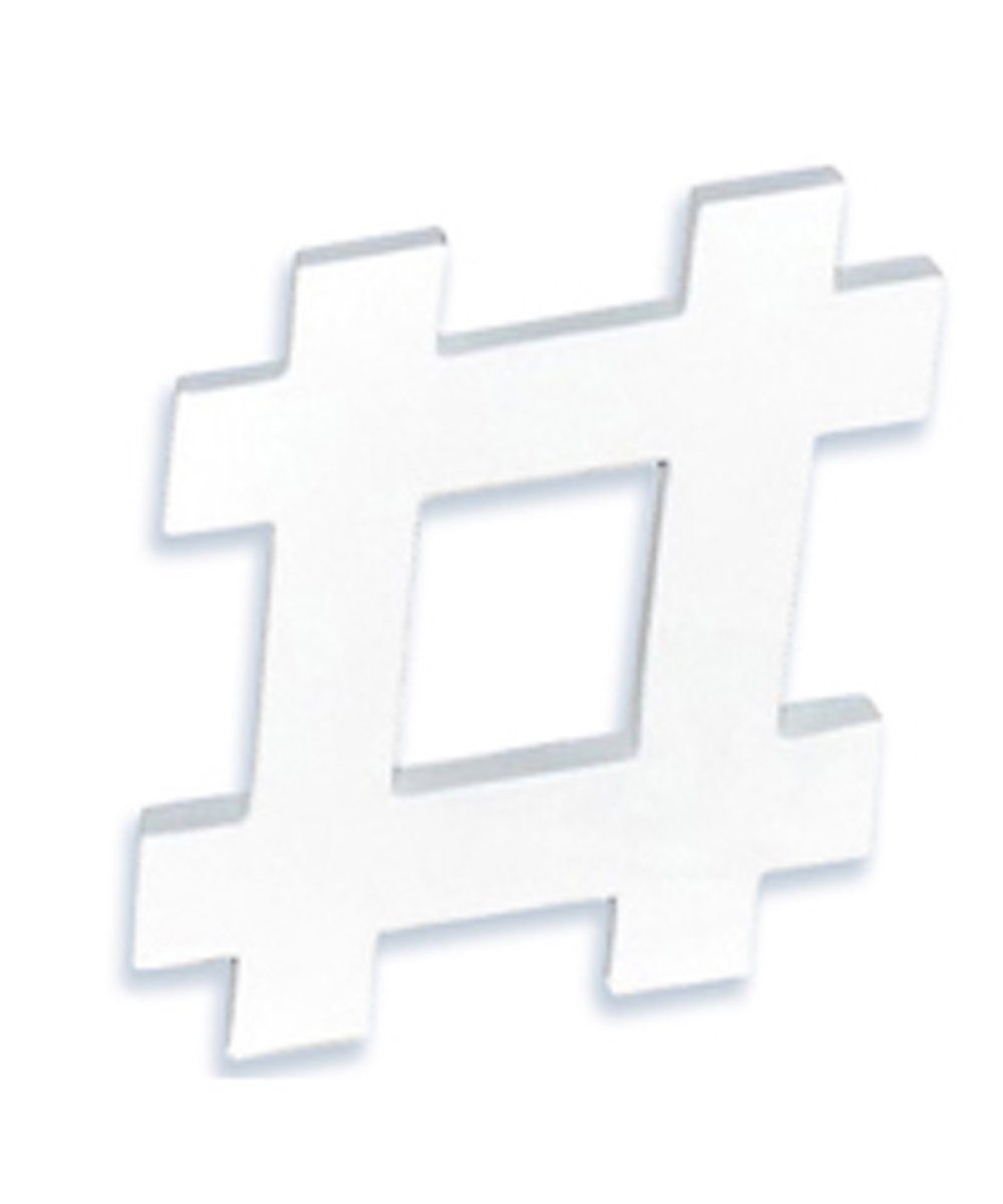 H-Erzmade Dekofigur Pappzeichen Hashtag 20,5cm weiß Stck. 1