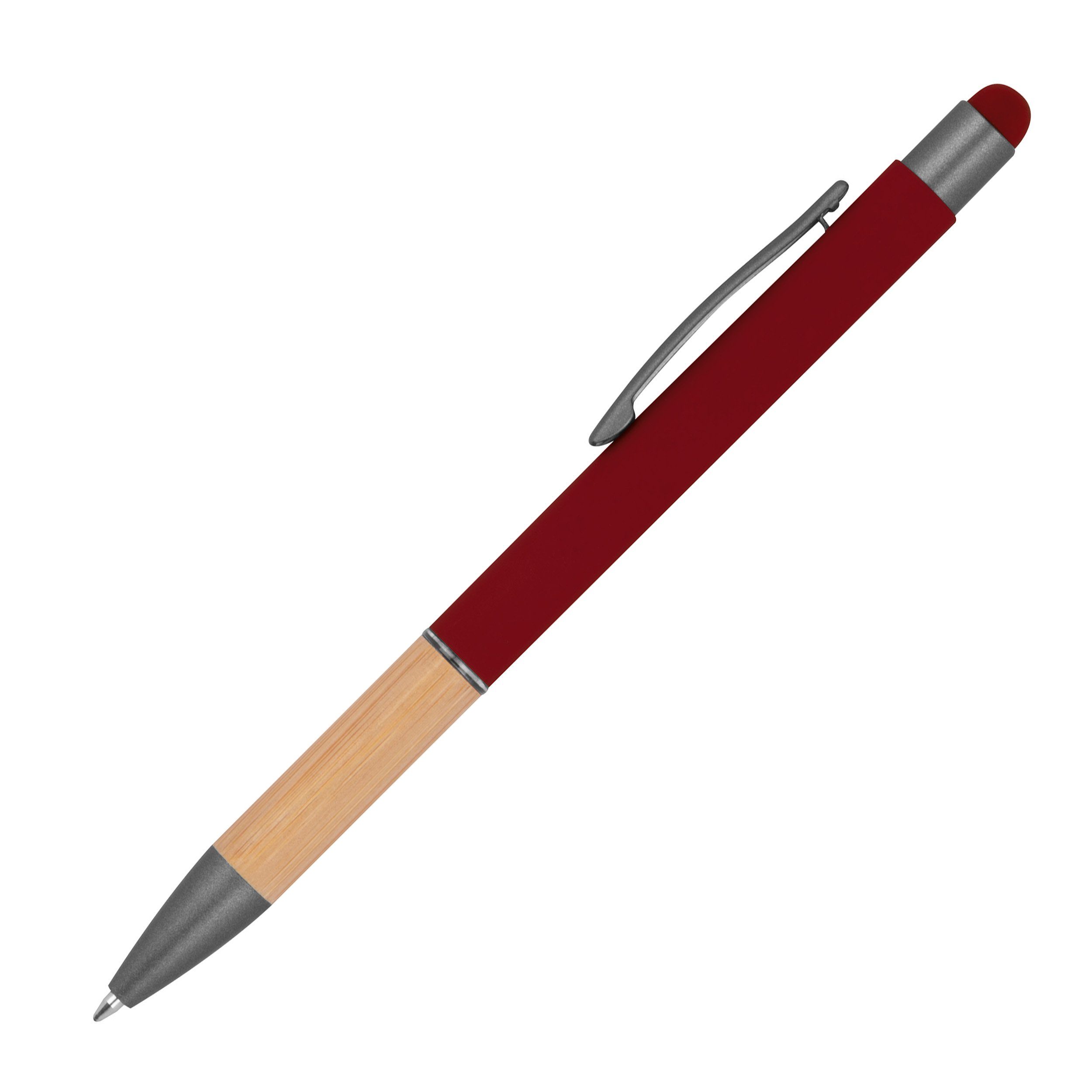 Thumbnail - Macma Kugelschreiber 10 Touchpen Kugelschreiber mit Griffzone aus Bambus / 10 Farben