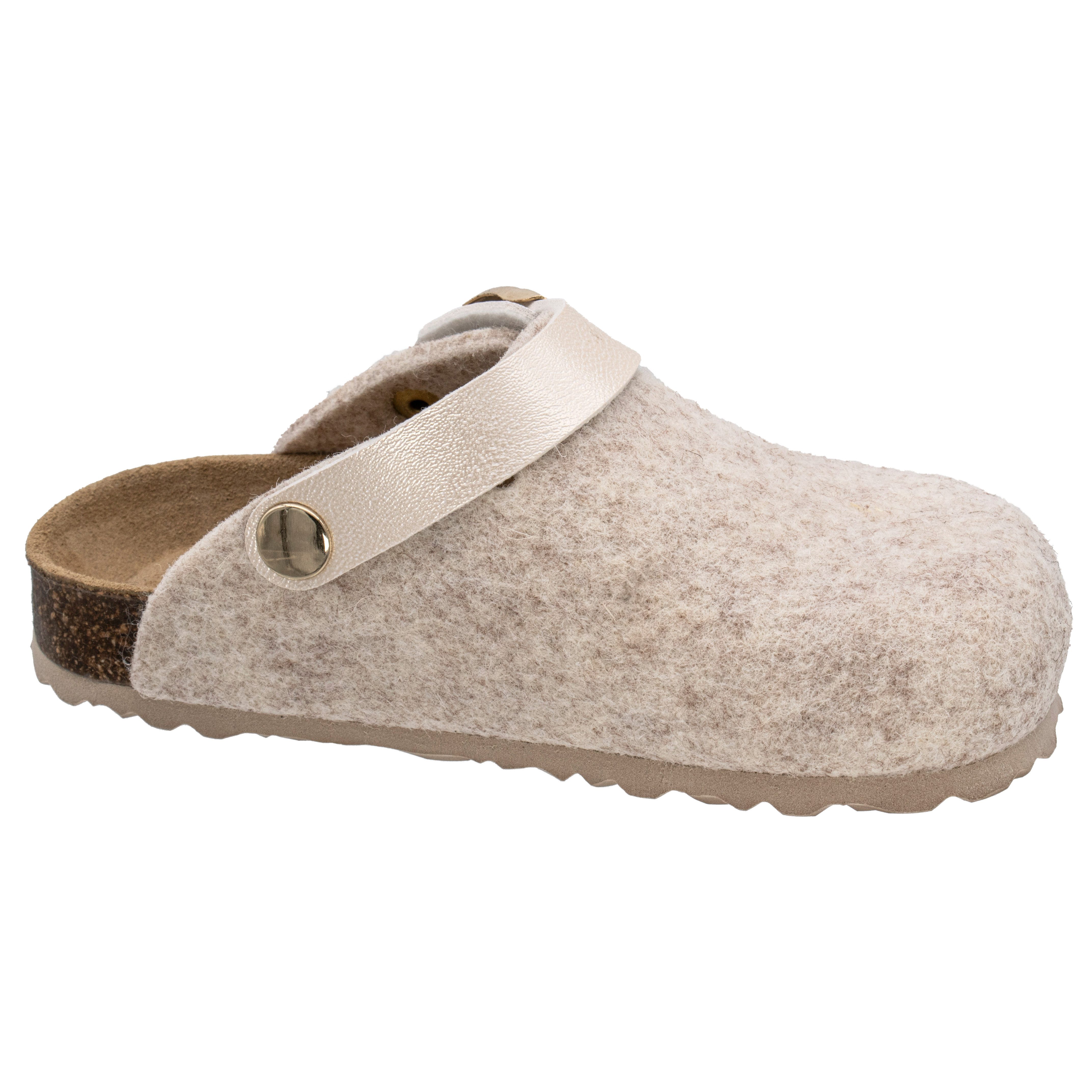 Fischer-Markenschuh Shetland Pantoffel aus Filzloden, mit gepolstertem Lederfußbett