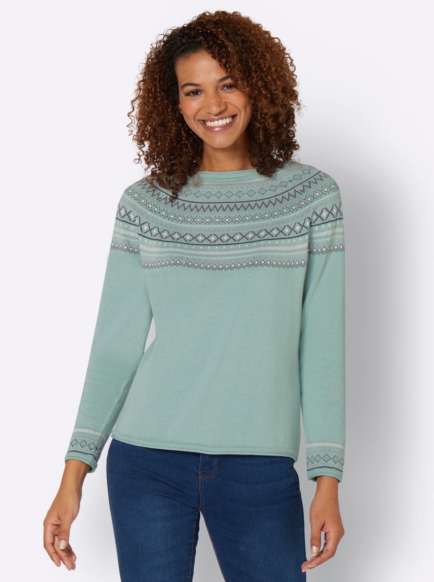 WITT WEIDEN Strickpullover mint-gemustert