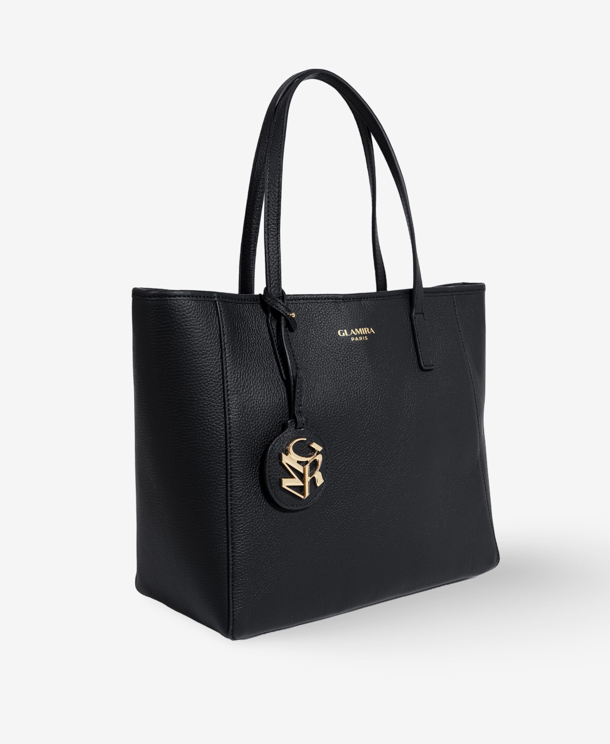 GLAMIRA Shopper Lysandra Schwarzer Shopper (1-tlg), echt Leder, mit geräumigem Hauptfach