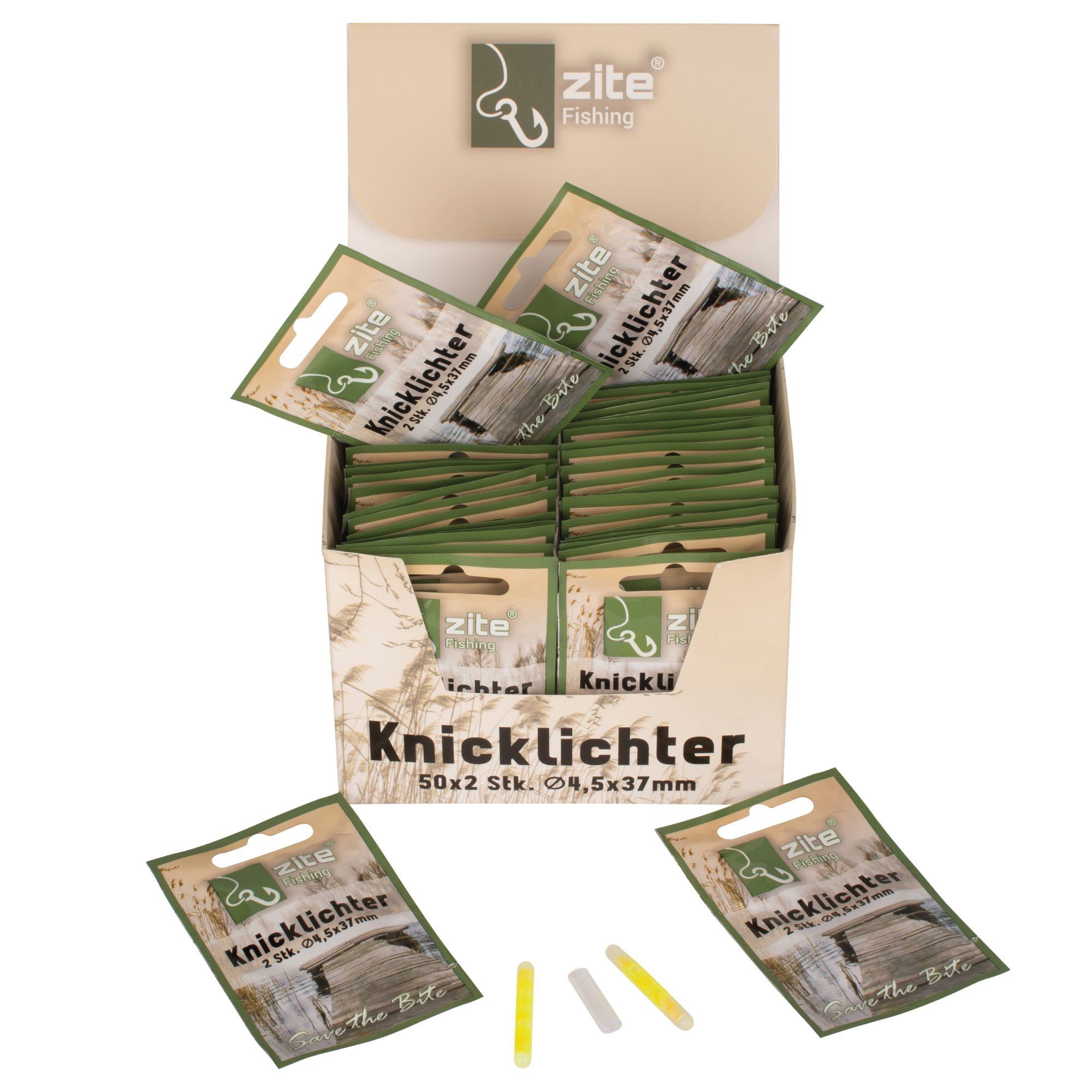 Montagezubehör Knicklichter Set für Nachtangeln, 100 Stück, 4,5x37mm