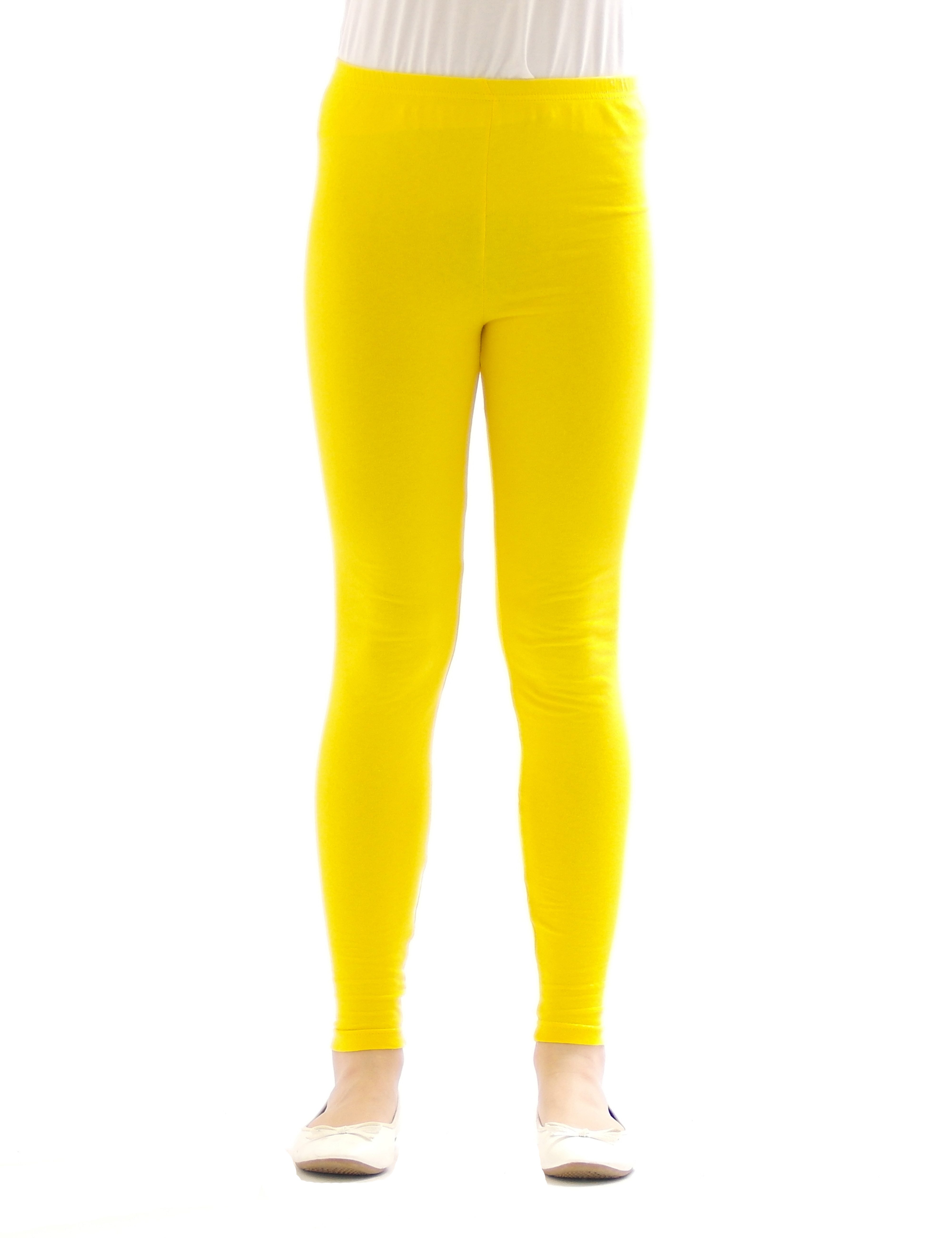YESET Leggings Hose Kinder Thermo Leggings Fleece lang Gamaschen gelb 110 mit elastischem eingenähten Bund