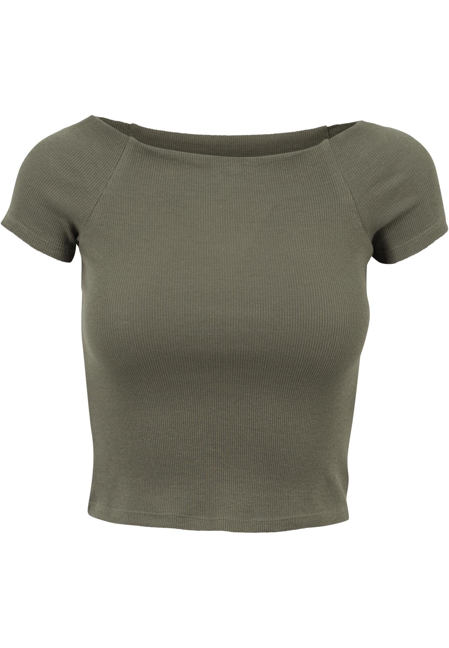 Shoulder T-Shirt Off (1-tlg) URBAN olive Damen Rib Tee CLASSICS Ladies