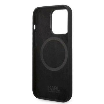 KARL LAGERFELD Handyhülle Case iPhone 14 Pro MagSafe Silikon Katze schwarz