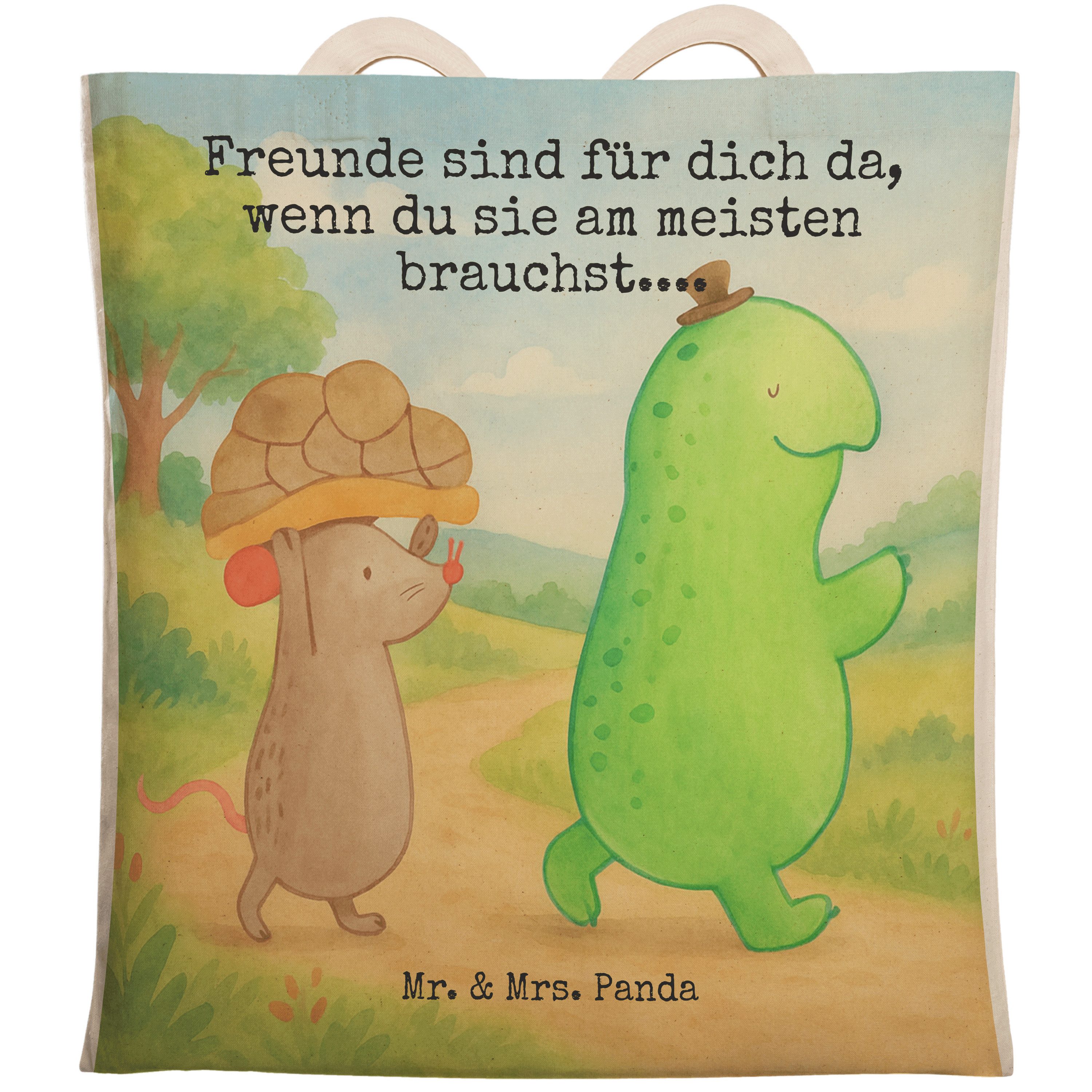 Tragetasche Schildkröte Maus Design, Tote Bag, Weiß, Tragetasche, Beste Freundinn