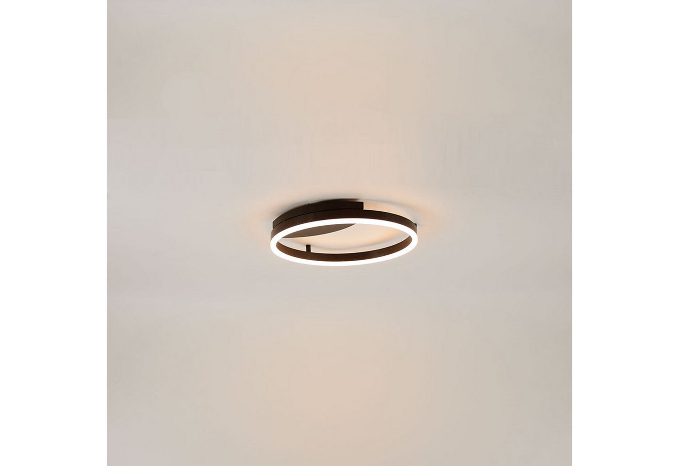 s.luce Deckenleuchte LED Ring Wandlampe & Deckenleuchte Dimmbar modern rund Schwarz, Warmweiß