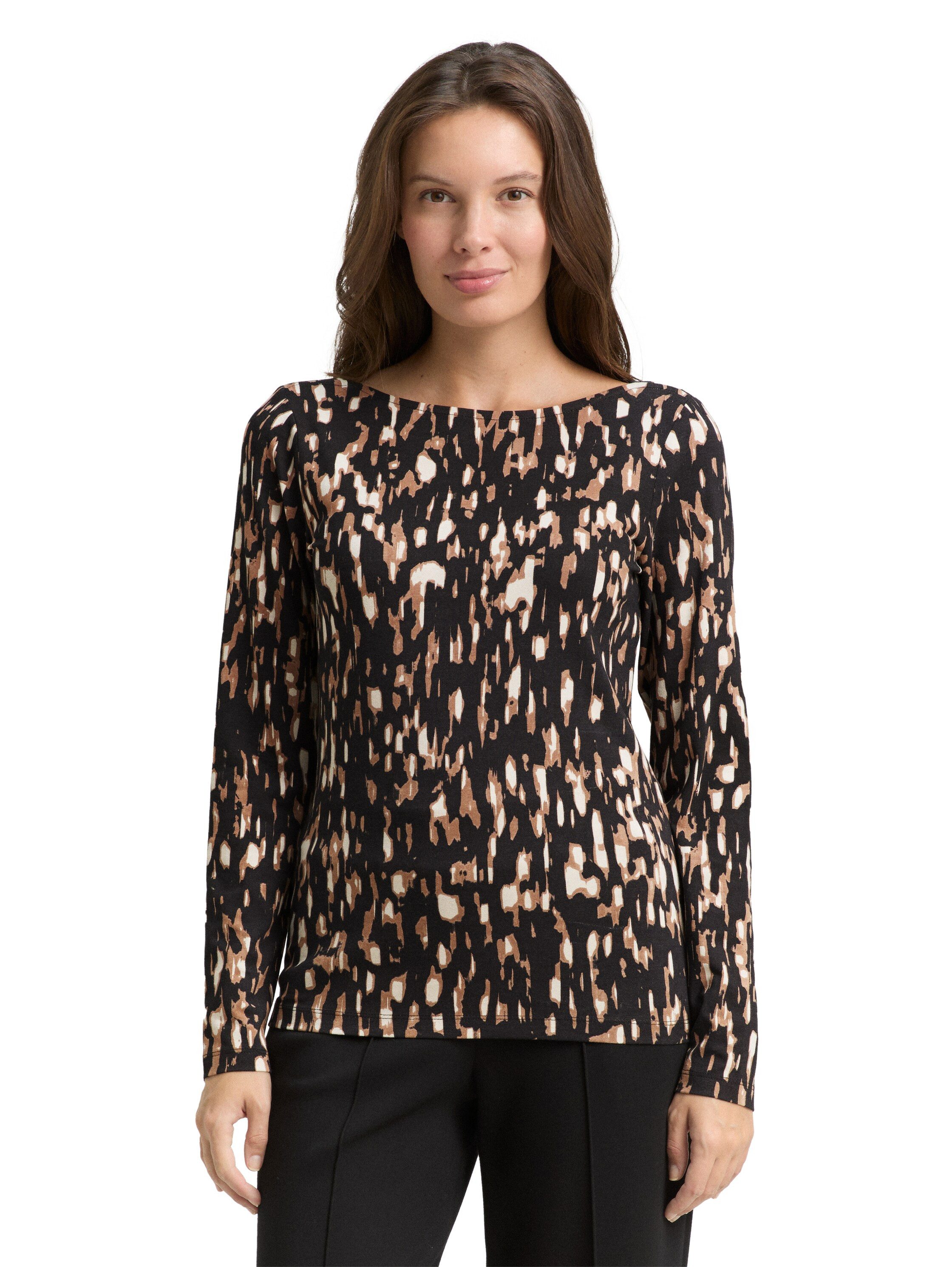 TOM TAILOR Langarmshirt mit All-Over Print günstig online kaufen