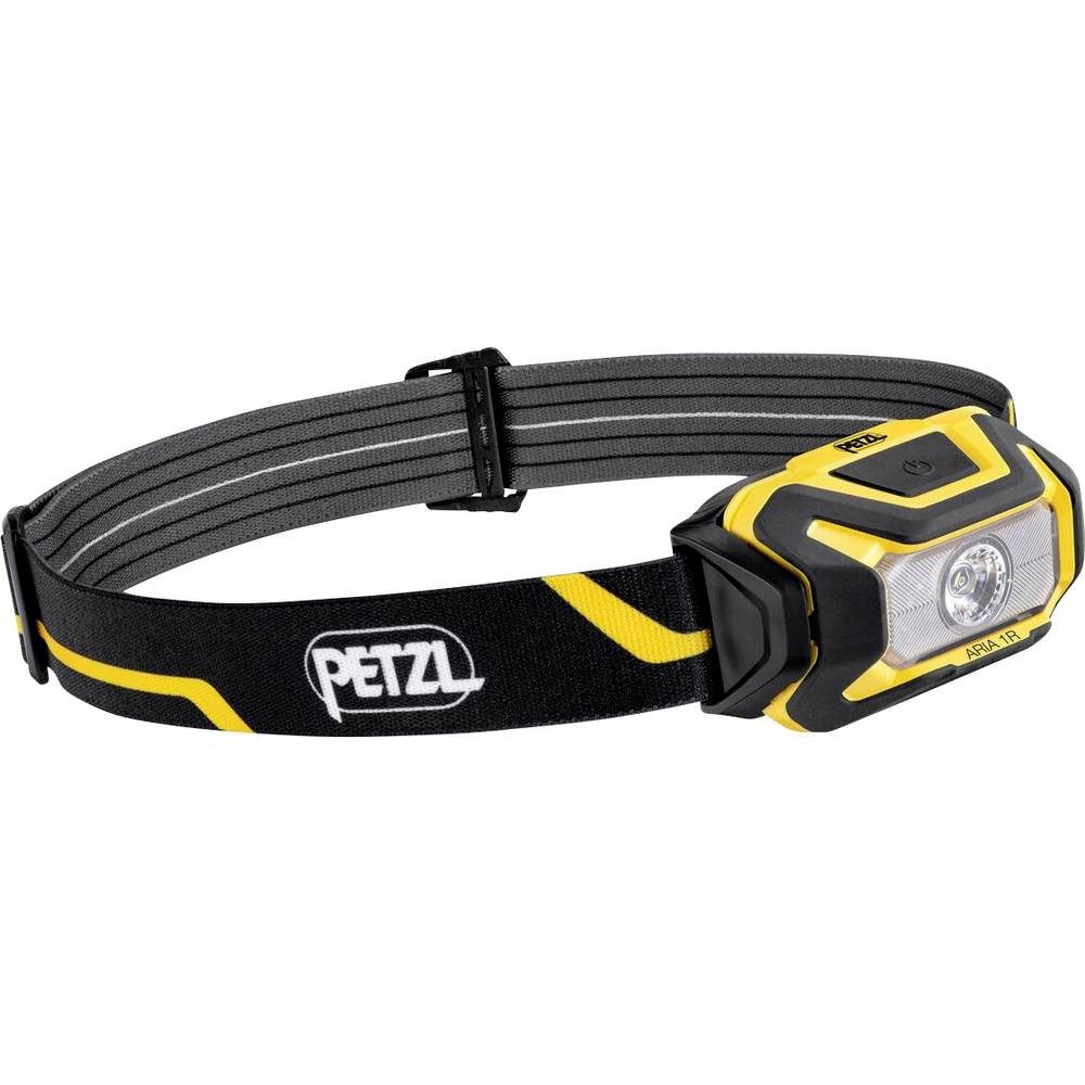 Petzl LED Stirnlampe ARIA® 1R LED Stirnlampe Li-Ionen Akkus oder batteriebetrieben, über, abnehmbar, waschbar, mit Magnethalterung, verstellbar