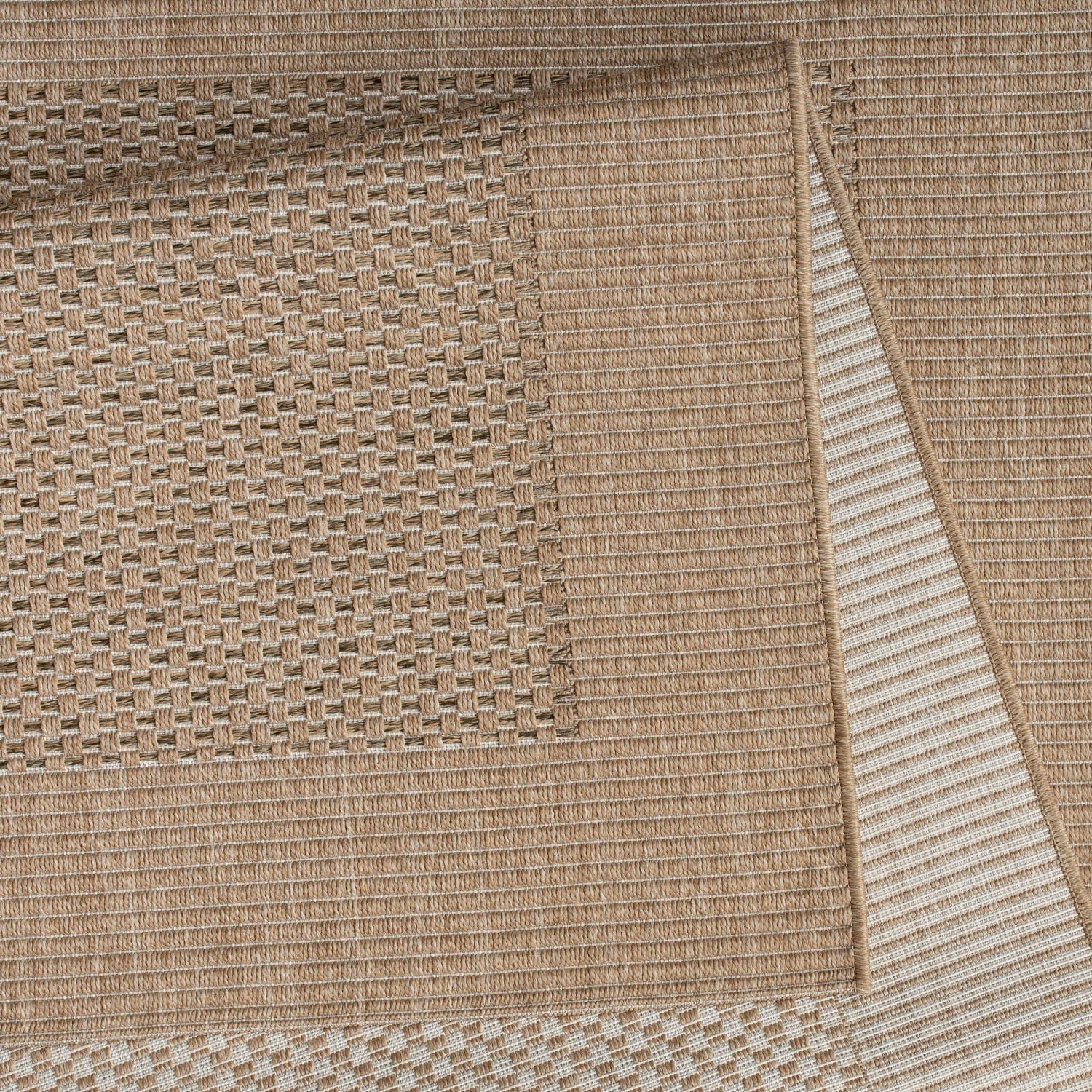 KADIMA DESIGN Teppich Unifarben Bordüre Wohnzimmer schmutzabweisend Teppich Kurzflor, Läufer, Höhe: 4 mm, 100% Polypropylen, Rücken aus Polypropylen, 80x150cm,  – Bild 5 von 5