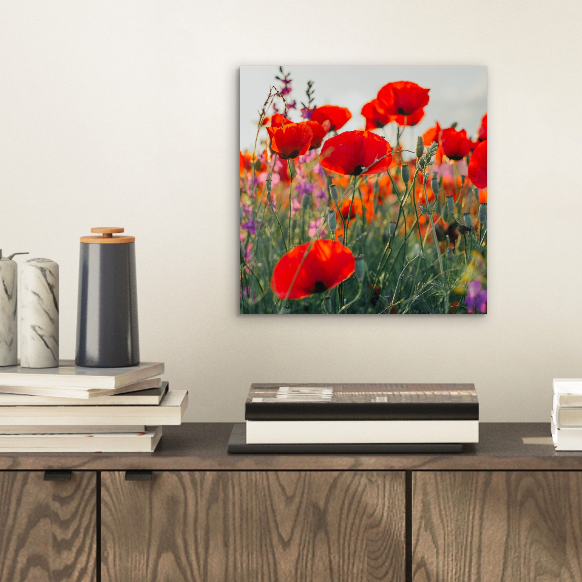 MuchoWow Metallbild Mohn - Blumen - günstig online kaufen