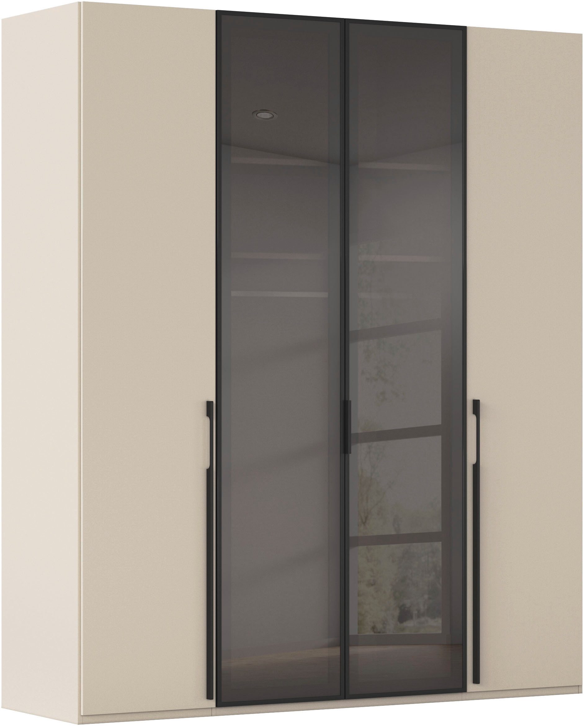 rauch Drehtürenschrank Schrank Garderobe SKAT SHINE Breiten 151/201/251/301cm, Höhe 223/235cm (3 verschiedene Ausstattungen BASIC/CLASSIC/PREMIUM (inkl. SOFT-CLOSE) edle Schrankfront mittig hochwertige Glasrahmentüren MADE IN GERMANY