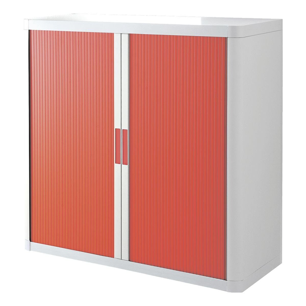 EASYOFFICE Rollladenschrank easyOffice Korpus weiß, Lamellen farbig, Griff farbig