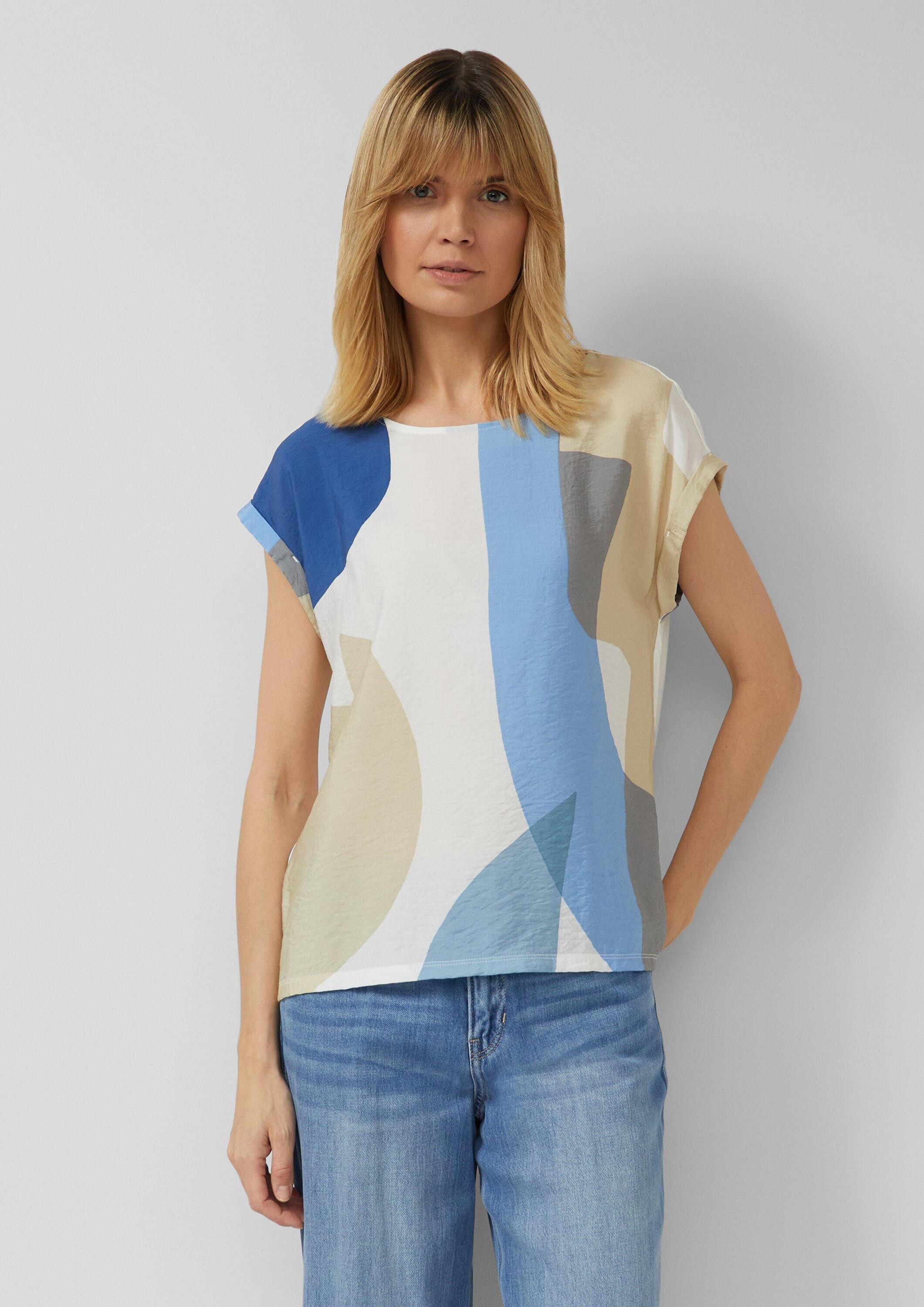 s.Oliver Kurzarmshirt T-Shirt Strukturiertes T-Shirt im Fabricmix