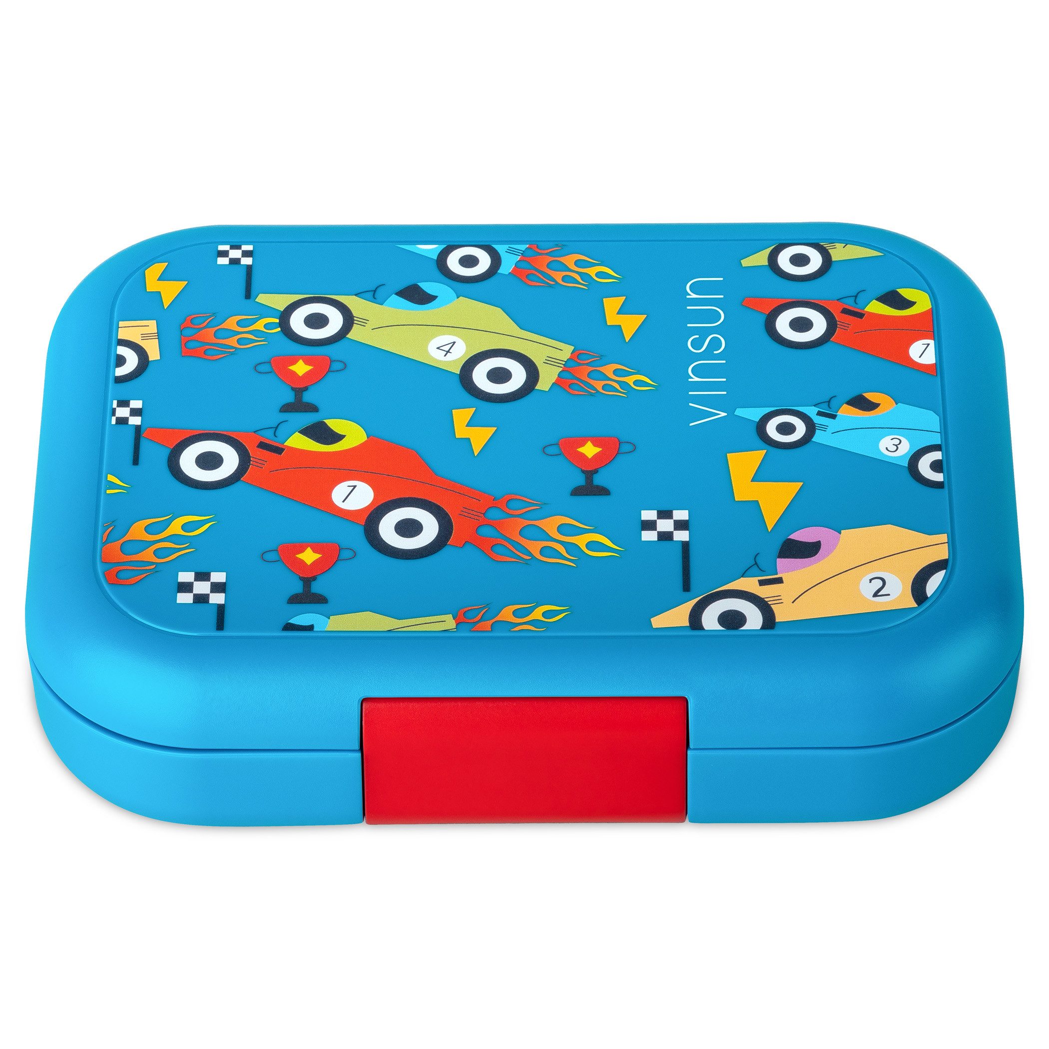 Vinsun Lunchbox Brotdose Kinder 4 Fächer - Auslaufsicher - Spülmaschinen geeignet, Kunststoff (PP Material), BPA frei, auslaufsicher, bruchsicher, Geruchs- und Geschmacksneutral