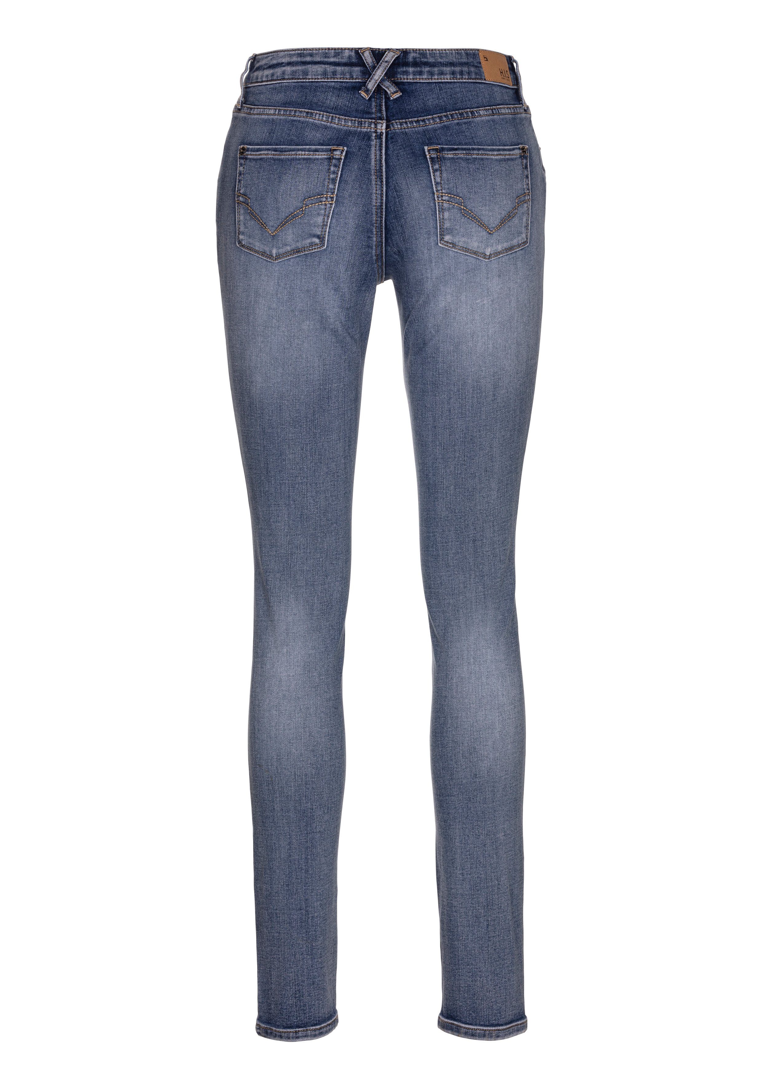 H.I.S 5-Pocket-Jeans ariaMS normale Leibhöhe, Röhrenjeans, mit Used-Waschung, 5-Pocket-Style