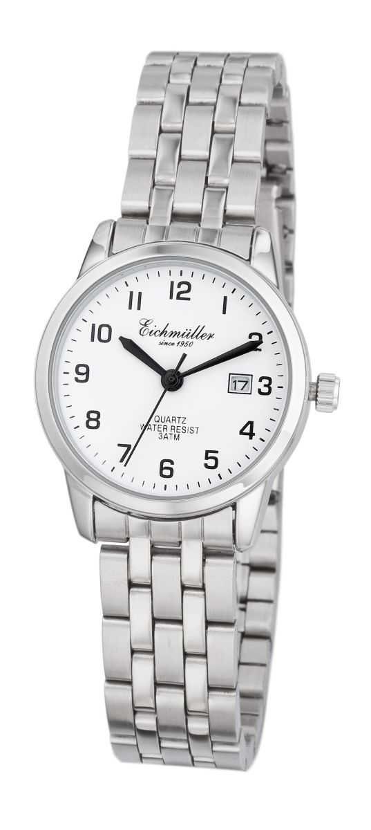 Quarzuhr Damenuhr weißes Zifferblatt, Metallarmband, 28 mm, 7031-01