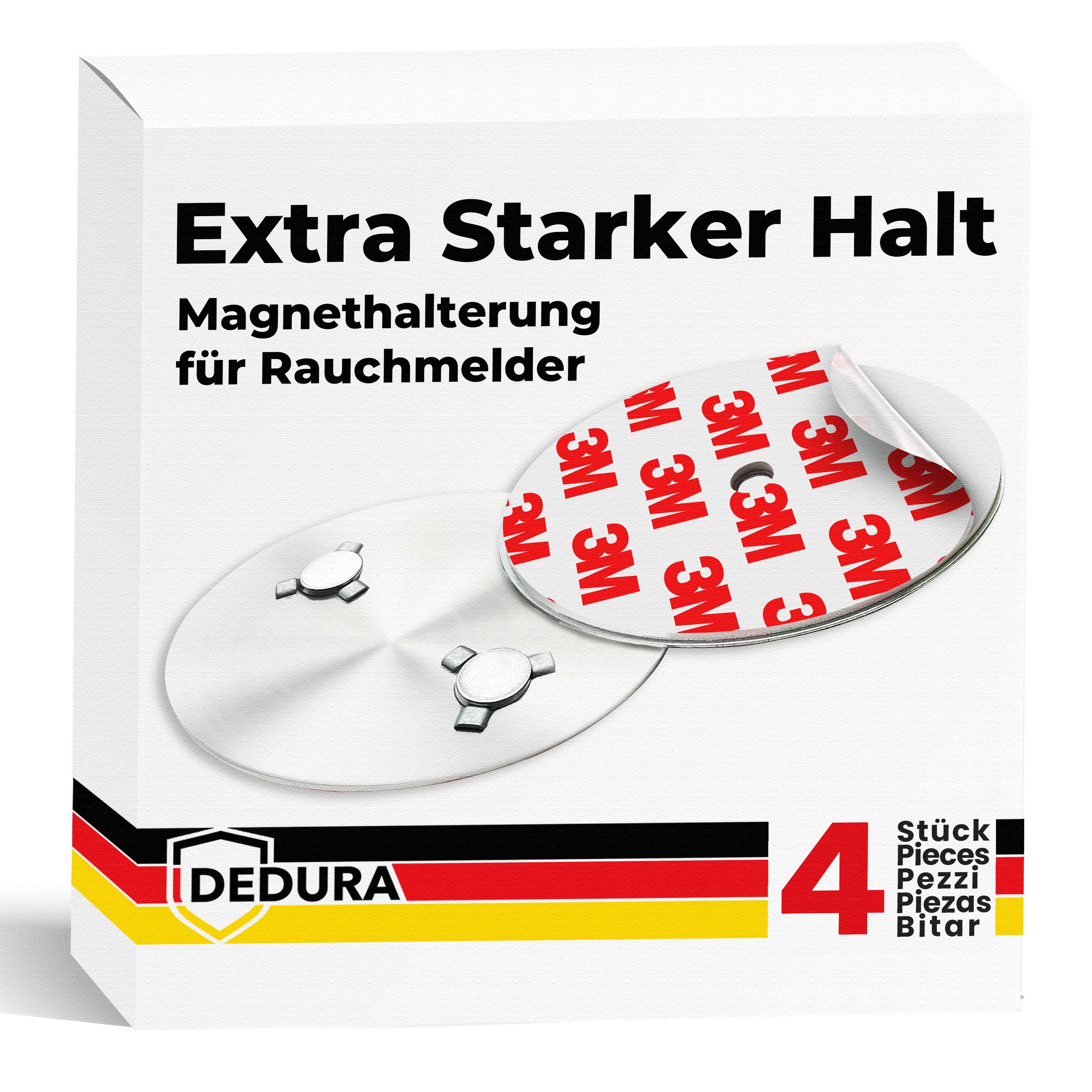 dedura Deckenhalter Rauchmelder Magnethalter 4er Set mit extra starken Klebepads, (4-St)