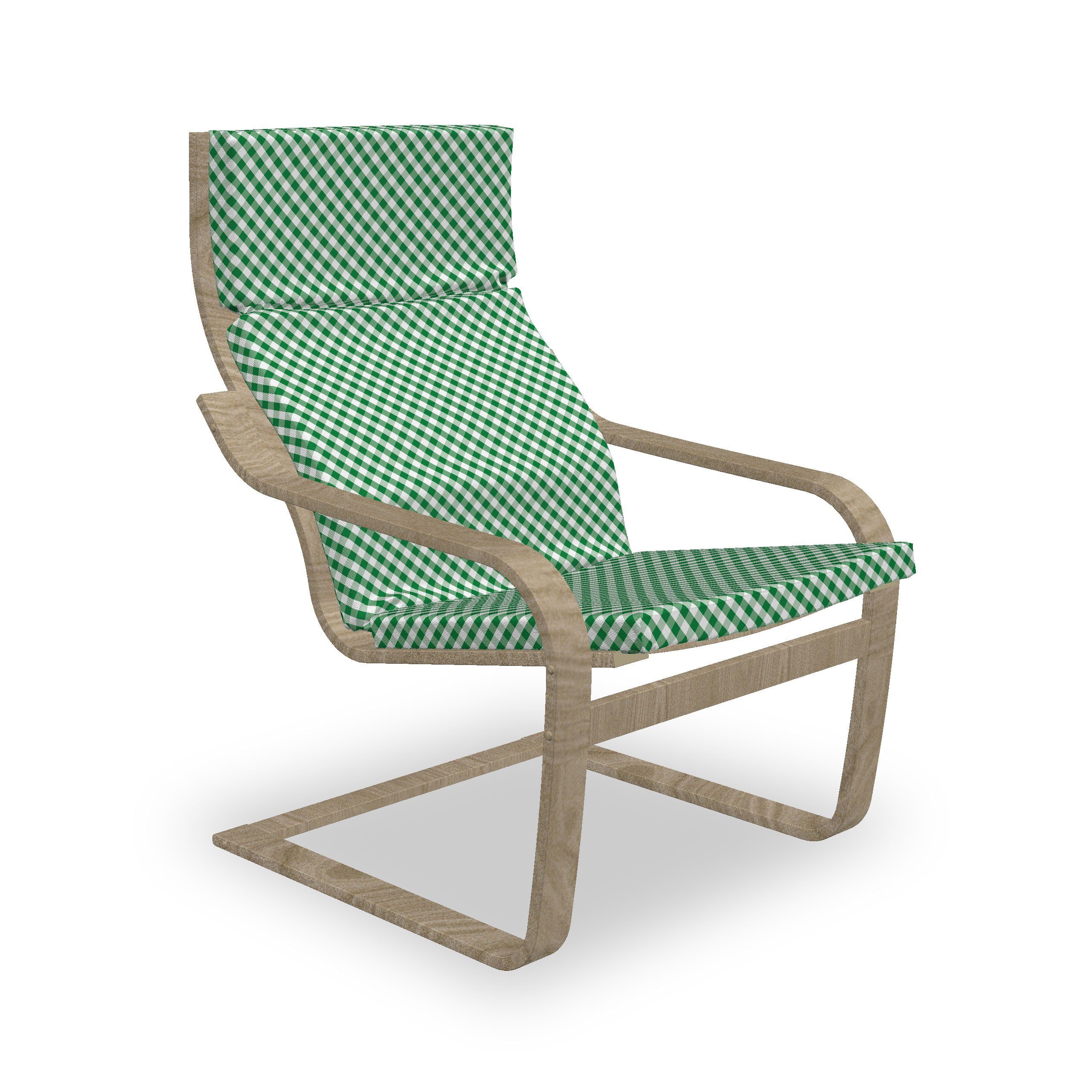 Abakuhaus Stuhlkissen Sitzkissen mit Stuhlkissen mit Hakenschlaufe und Reißverschluss, Abstract Green karierte Muster
