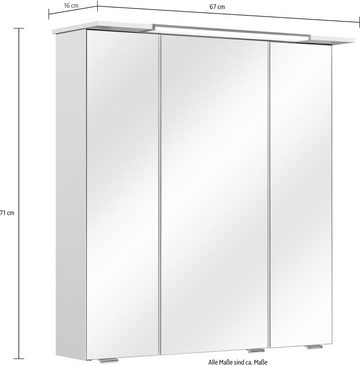 Saphir Badmöbel-Set Quickset 376 5-teilig, Waschbeckenunterschrank und LED-Spiegelschrank, (Set, 5-St), in Weiß Hochglanz, inkl. Türdämpfer, ohne Waschbecken, 9 Türen