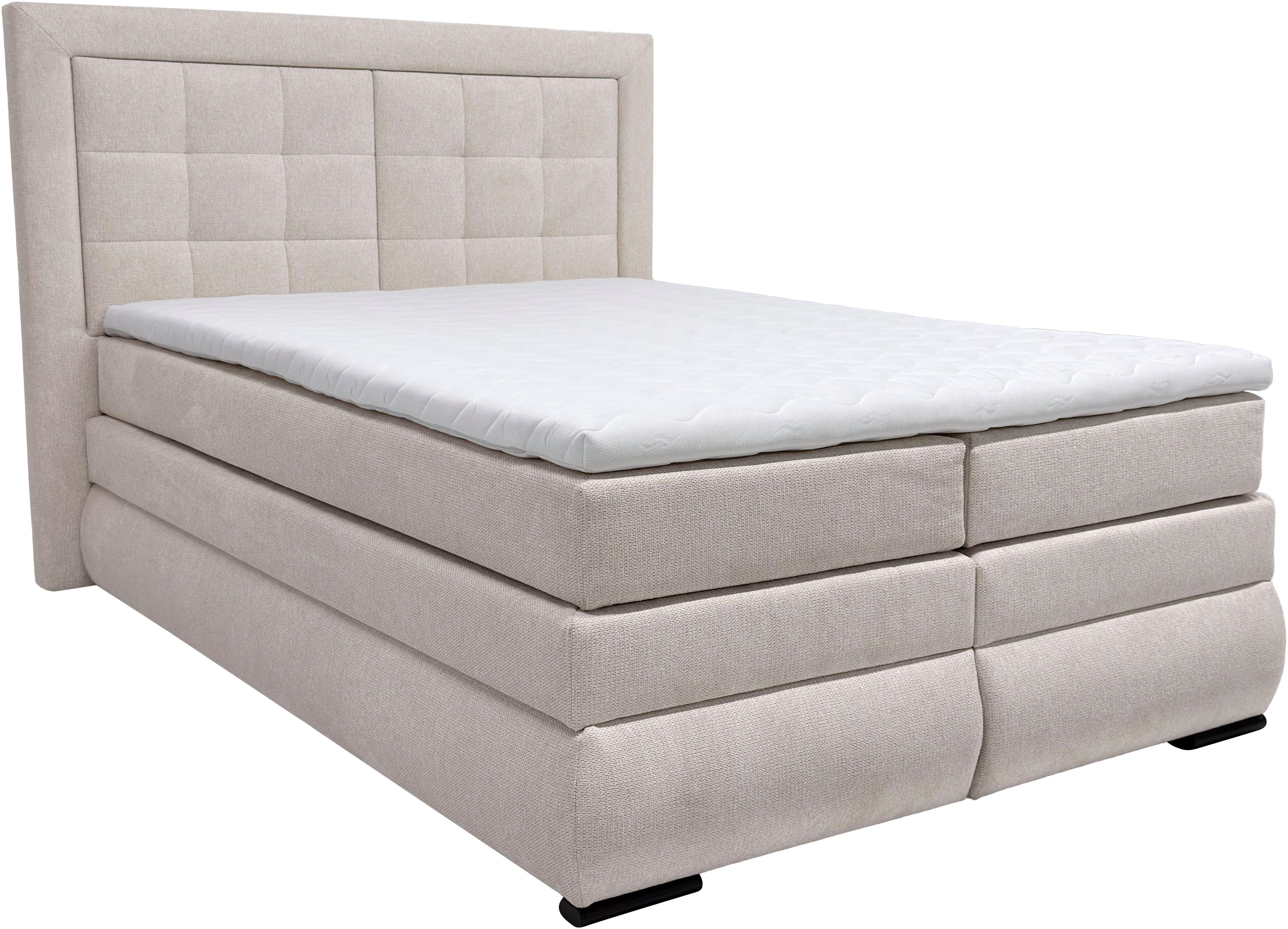 OTTO home Boxspringbett MIVVA mit Bettkasten, mit Taschenfederkernmatratze H3, H3/H4 mix, H4 (mit hochwertigem Strukturstoff, wahlweise mit LED-Leuchten), mit K – Bild 3 von 5