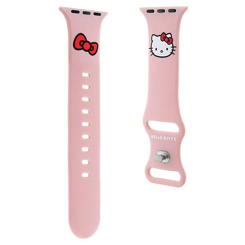 Hello Kitty Smartwatch-Armband Silikonarmband Ersatzarmband Wechselarmband, Hello Kitty Motiv, weiches Silikon, Druckknopf