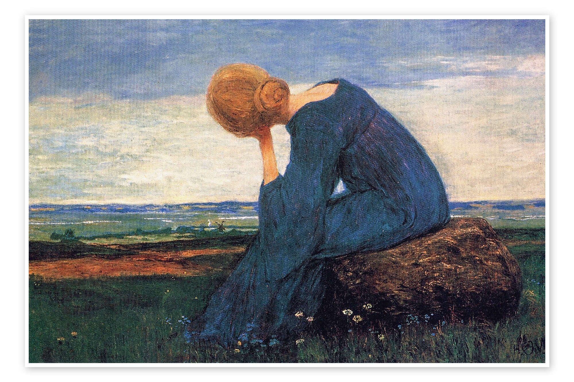 Posterlounge Wandbild Sehnsucht (Träumerei), Heinrich Vogeler, erhältlich als Poster, Leinwandbild, Wandsticker oder Acrylglasbild