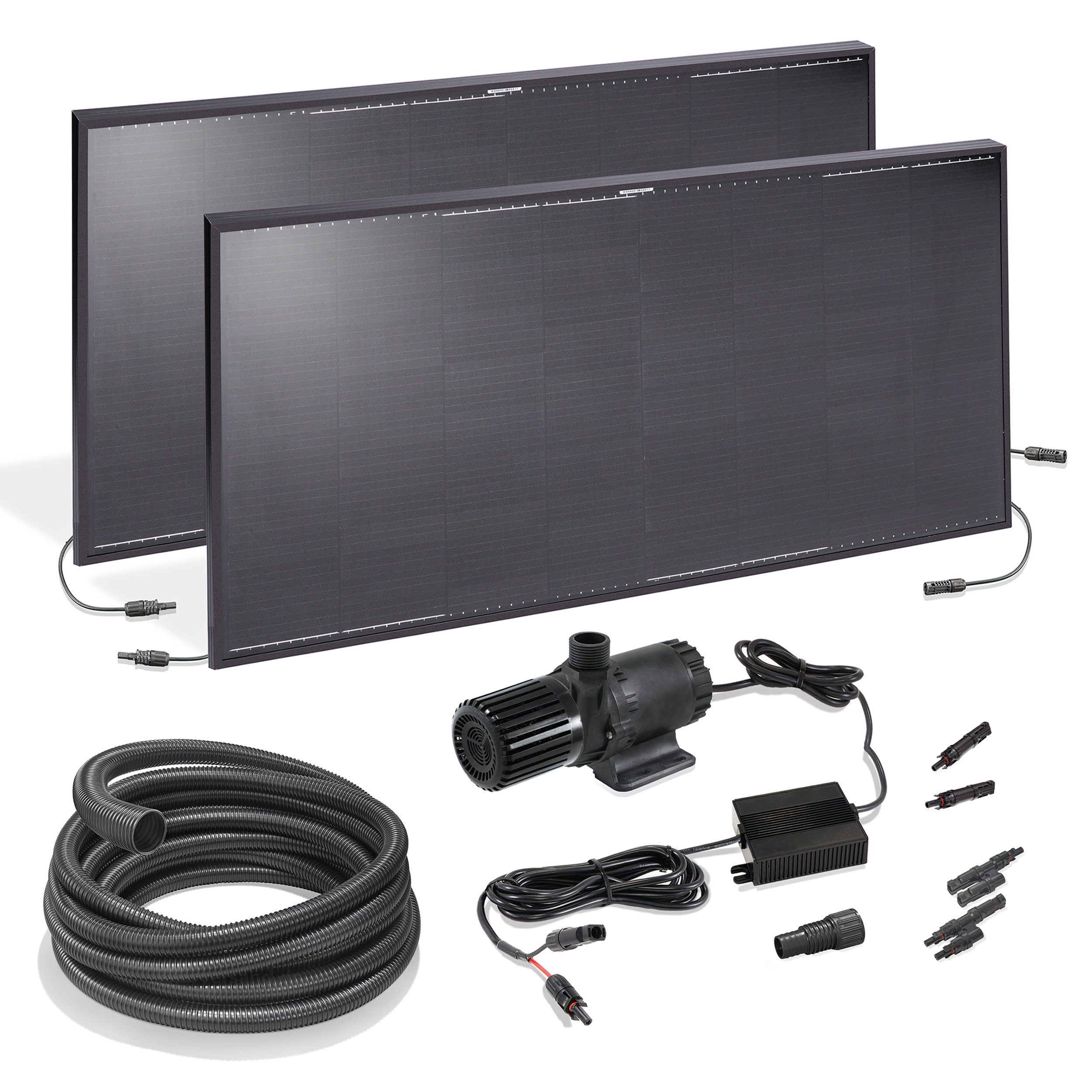esotec Bachlaufpumpe 270/3800 Solar Bachlaufset Waterfall 3800l/h 2x135Wp Solarmodul 101979 (Komplettset)
