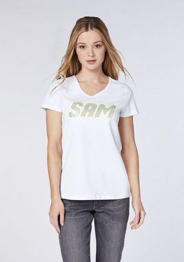 Uncle Sam Print-Shirt mit funkelndem Label-Schriftzug