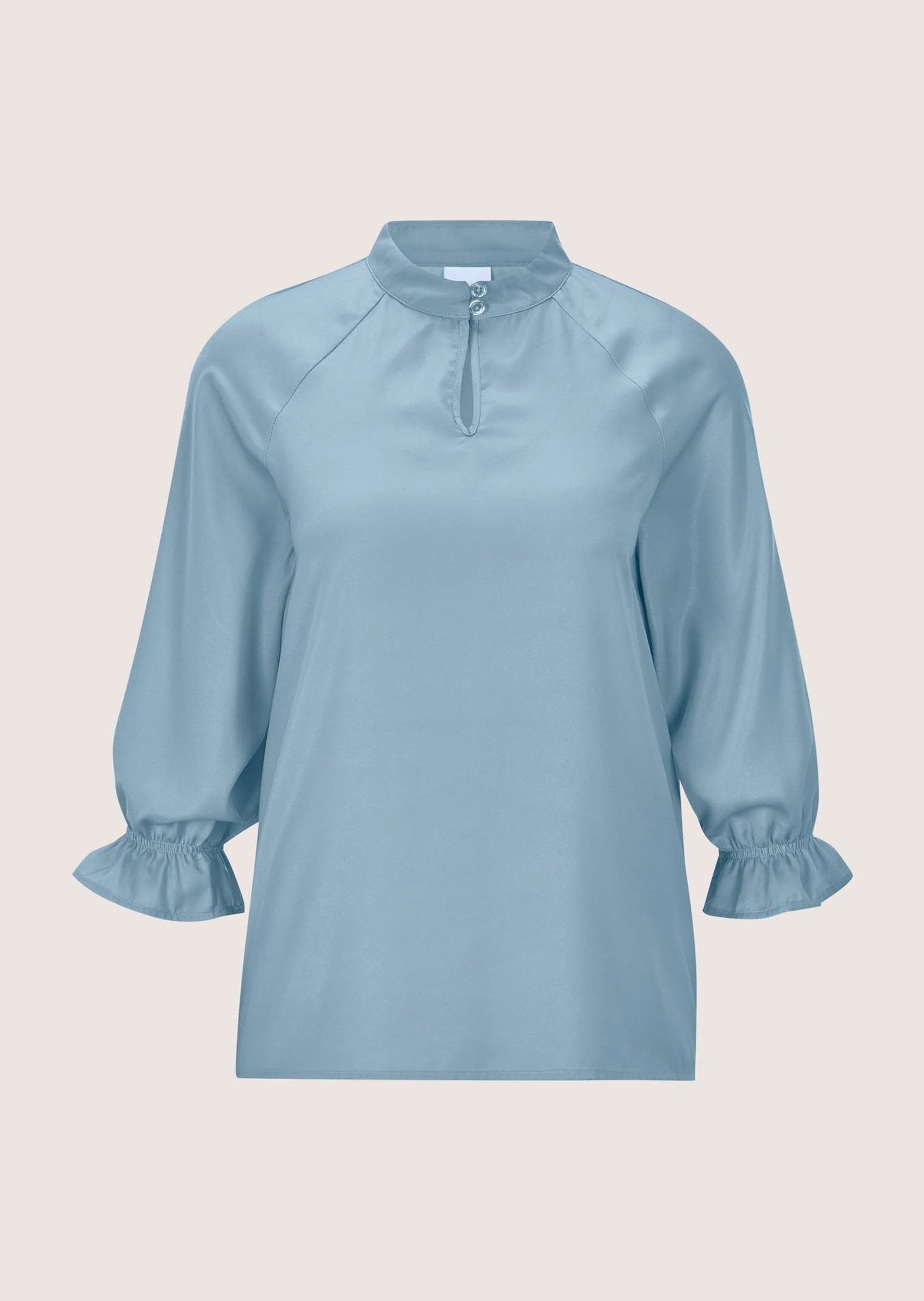 Langarmbluse Elegante Damenbluse mit Stehkragen