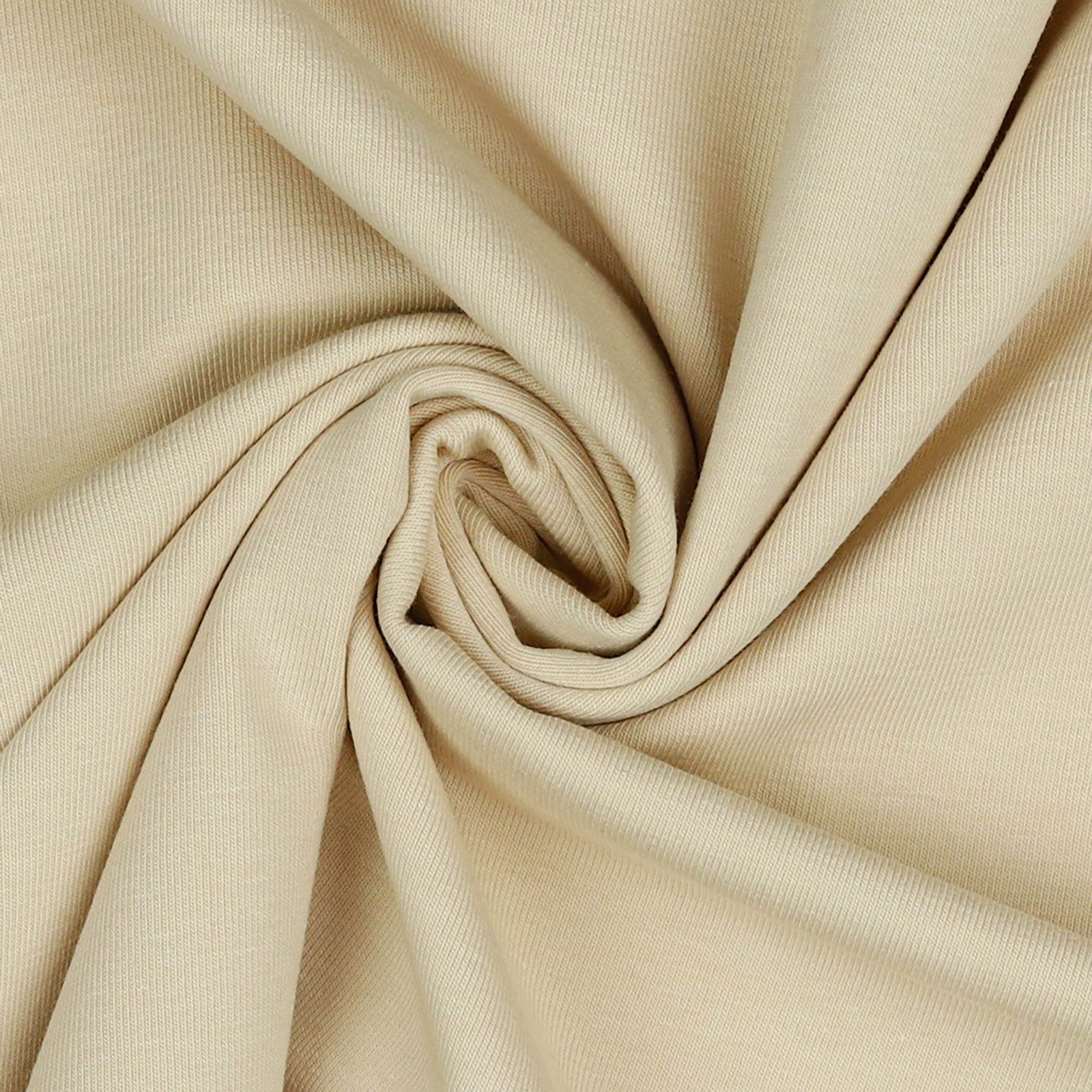 maDDma Stoff 0,5m Bio Jersey Meterware Jerseystoff Baumwolle Farbwahl, 020 - hellbeige