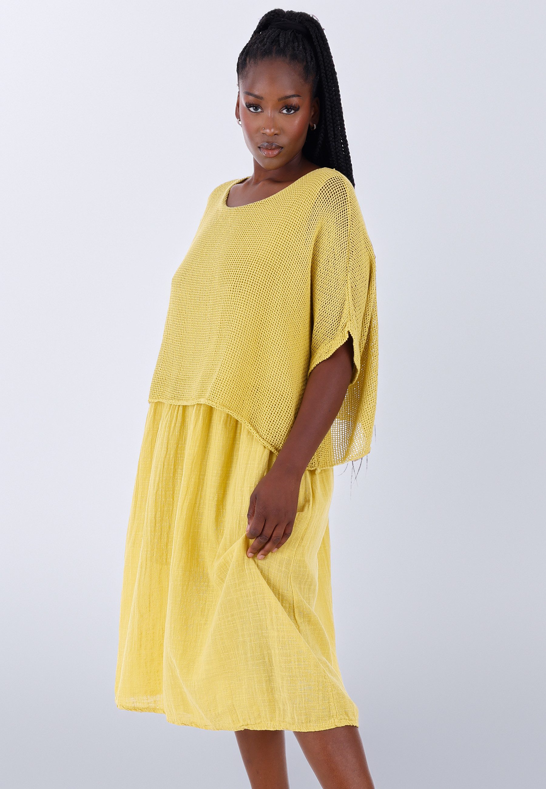 YC Fashion & Style Sommerkleid Lagenlook-Kleid aus Baumwolle im angesagten günstig online kaufen