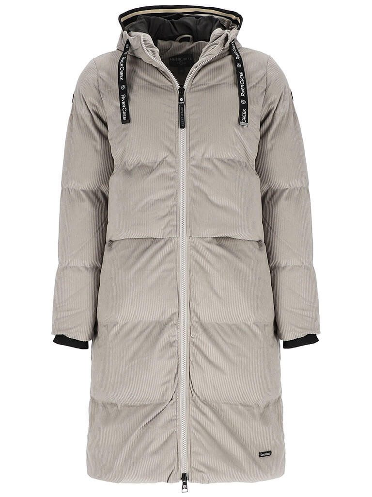 River Creek Wintermantel Damen Cordmantel mit angeschnittener Kapuze - Mant günstig online kaufen