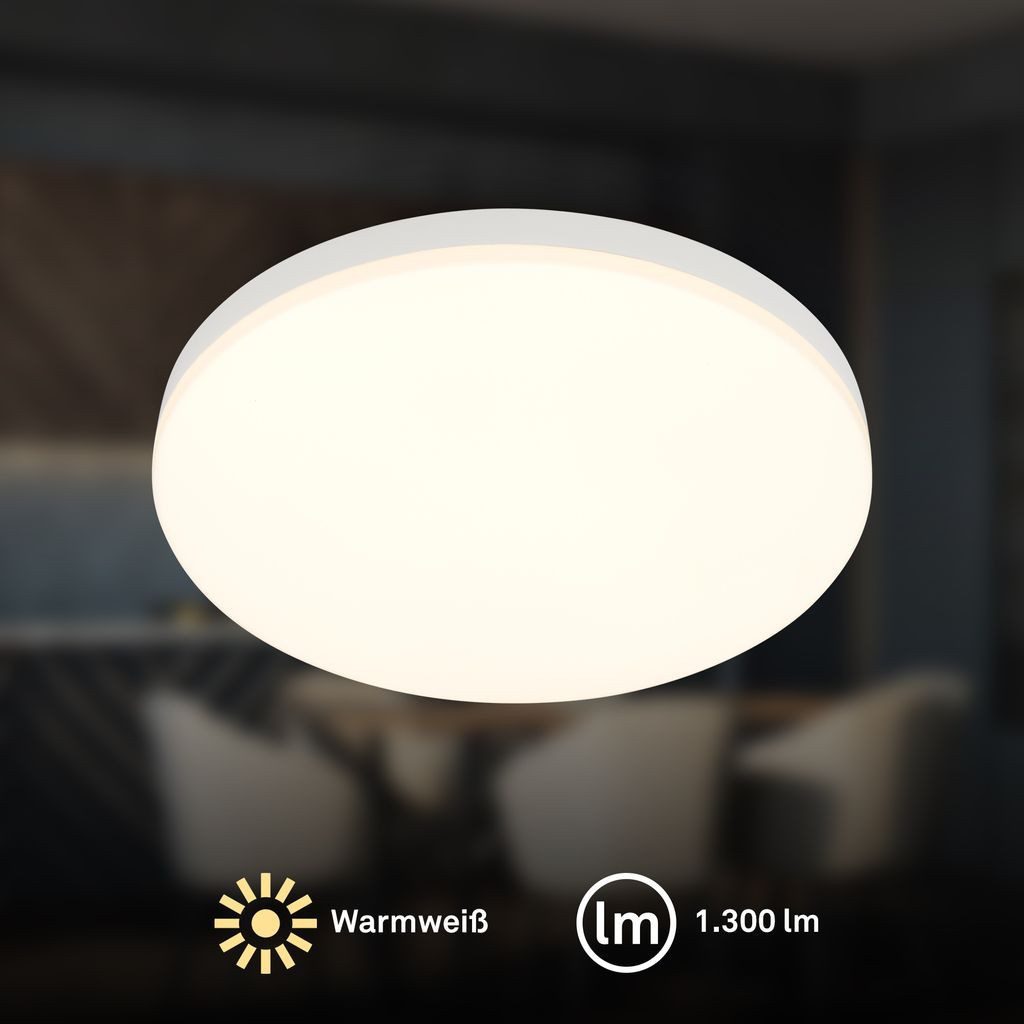 Briloner Leuchten LED Deckenleuchte LED Deckenlampe, LED fest integriert, 3000K - Warmweiß, 22x6 cm, Wohnzimmer, Schlafzimmer, Flur, Küche