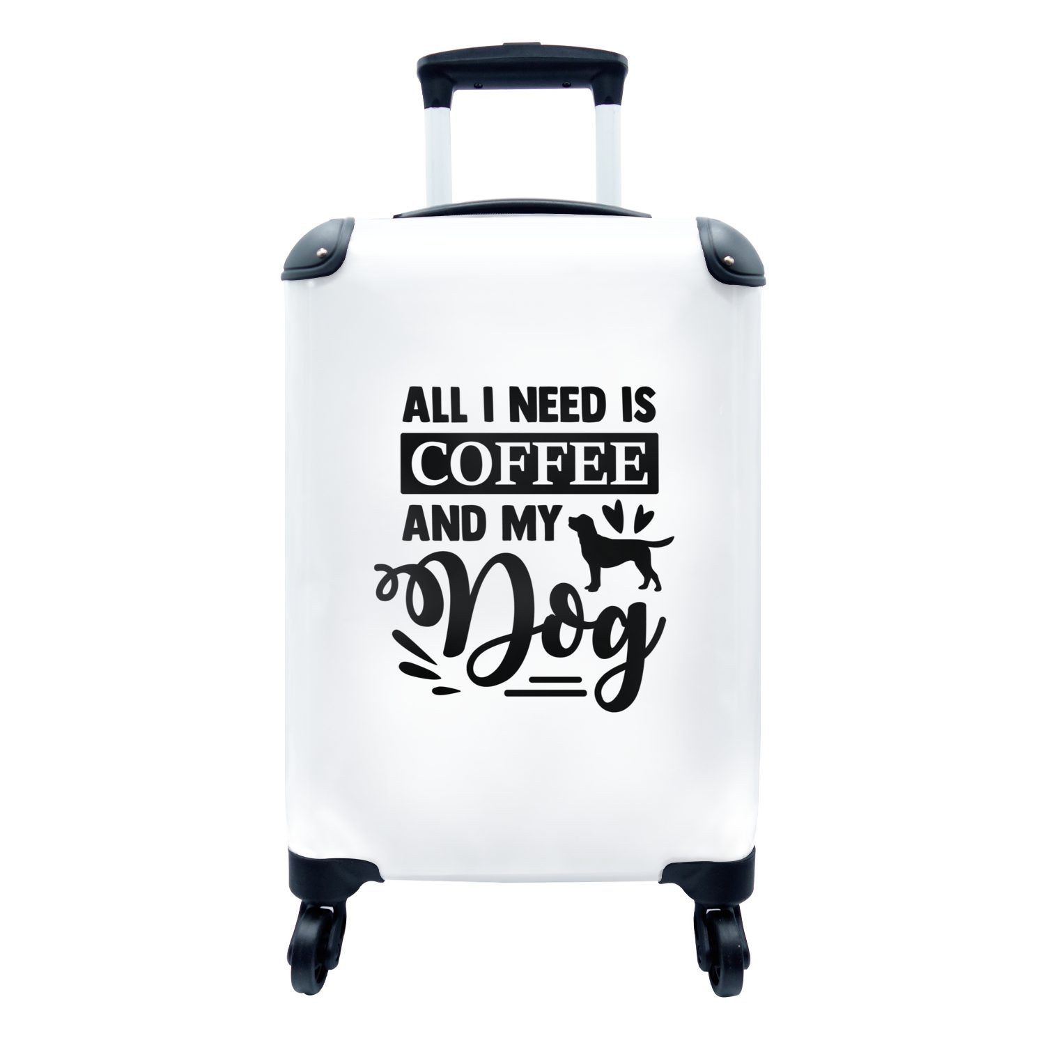 MuchoWow Handgepäckkoffer Hund - Kaffee - Sprichwörter, 4 Rollen, Reisetasche mit rollen, Handgepäck für Ferien, Trolley, Reisekoffer