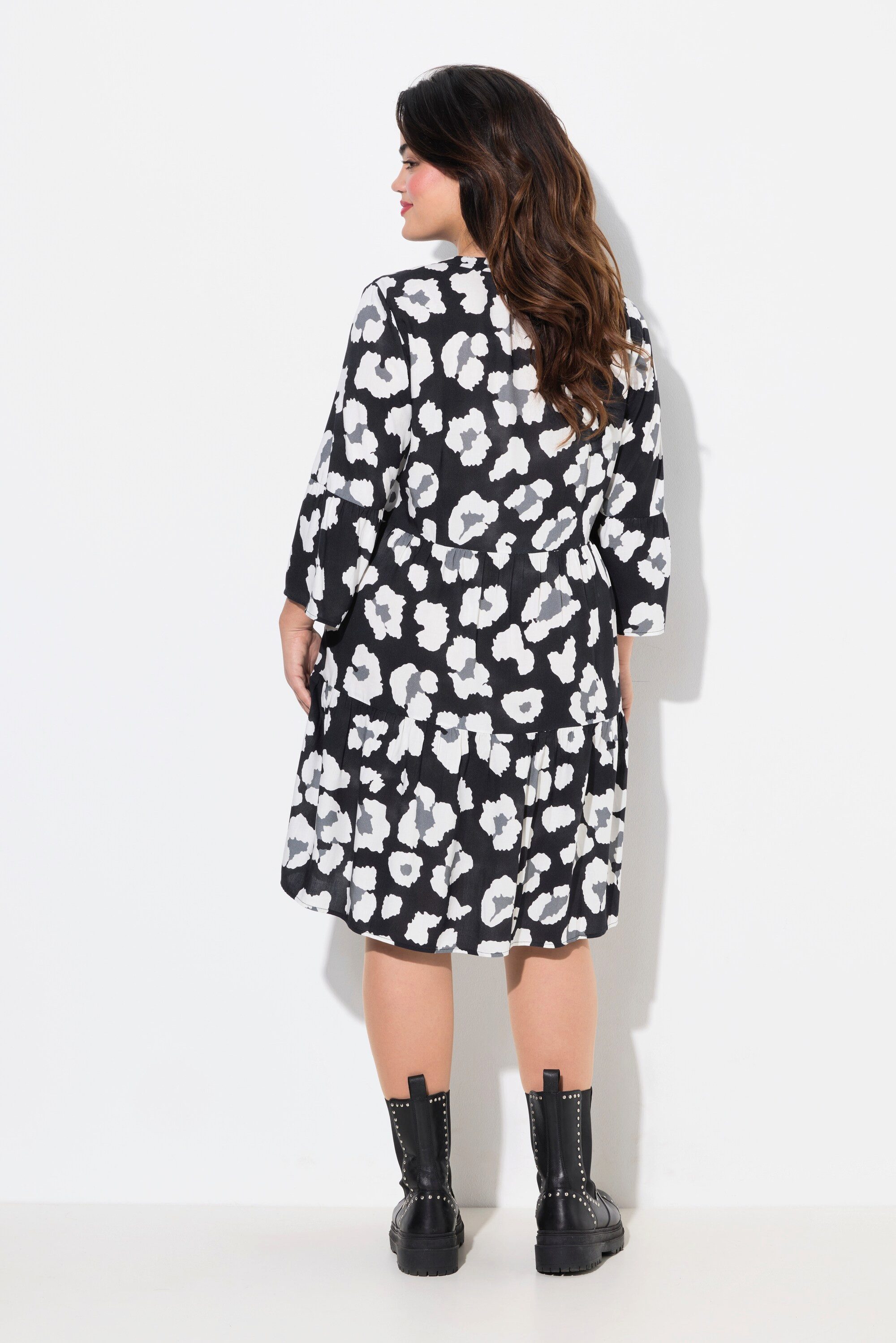Angel of Style Jerseykleid Kleid Alloverdruck Tunika-Ausschnitt